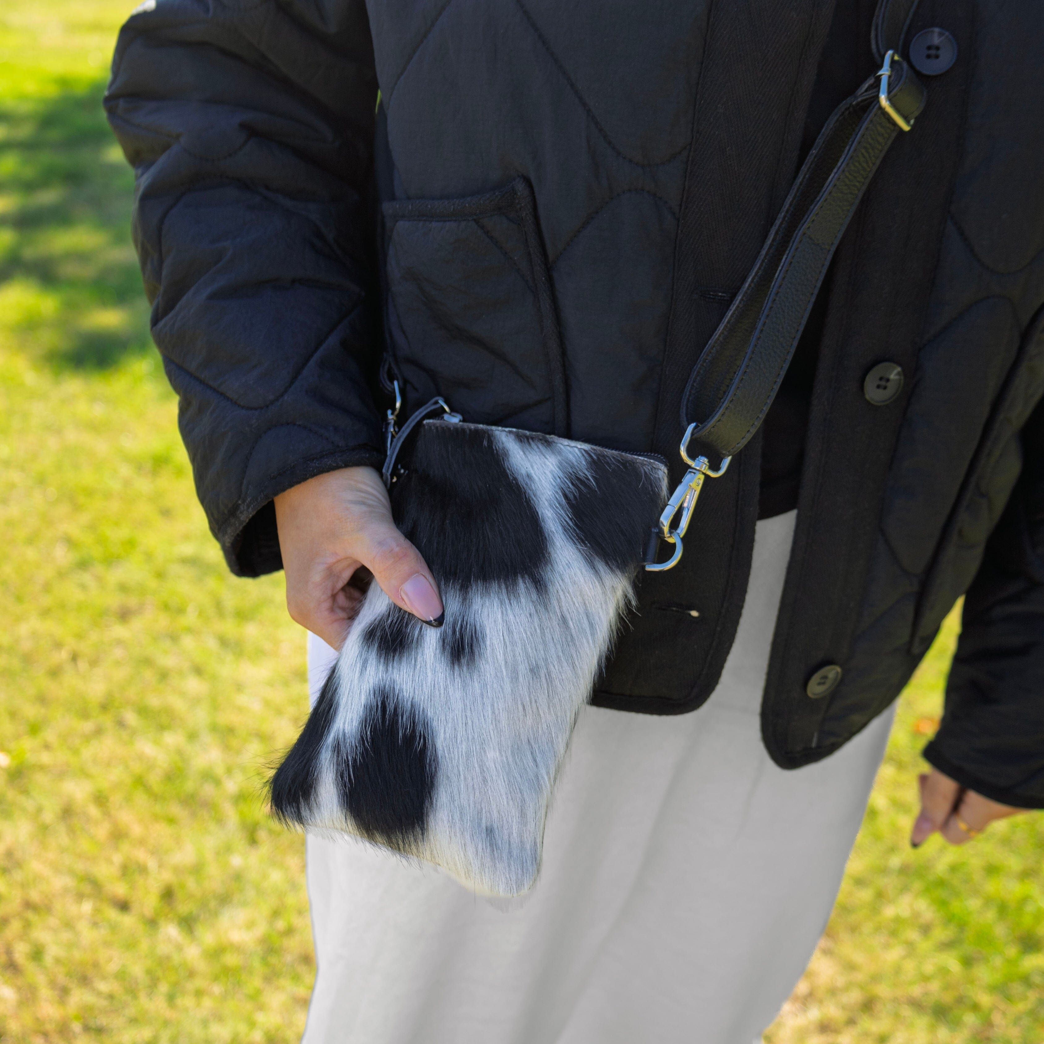 Fur Get Me Not Cowhide Phone Pouch