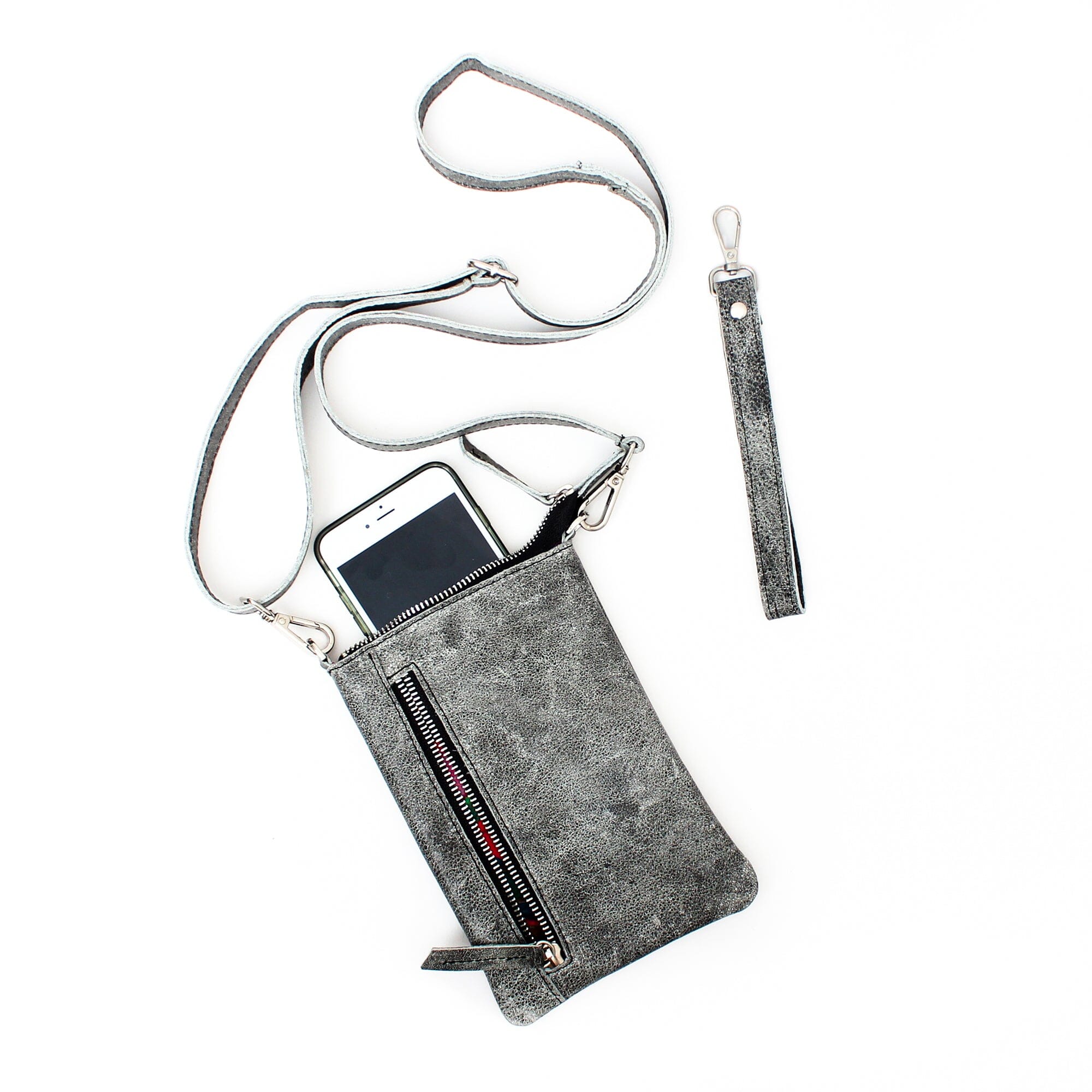 The Boomerang Cowhide Crossbody Phone Bag