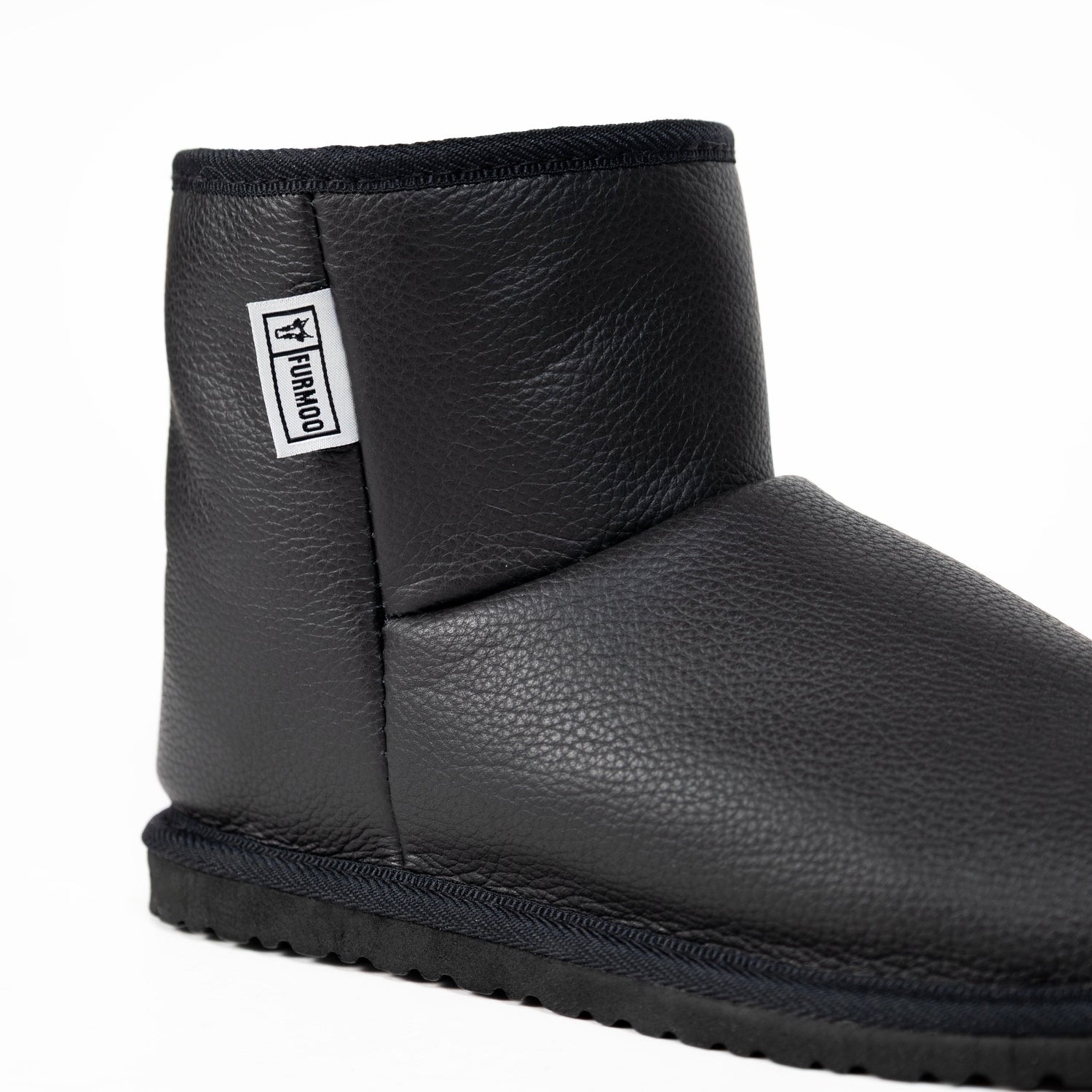 Raven Black Leather Sheepskin Boots