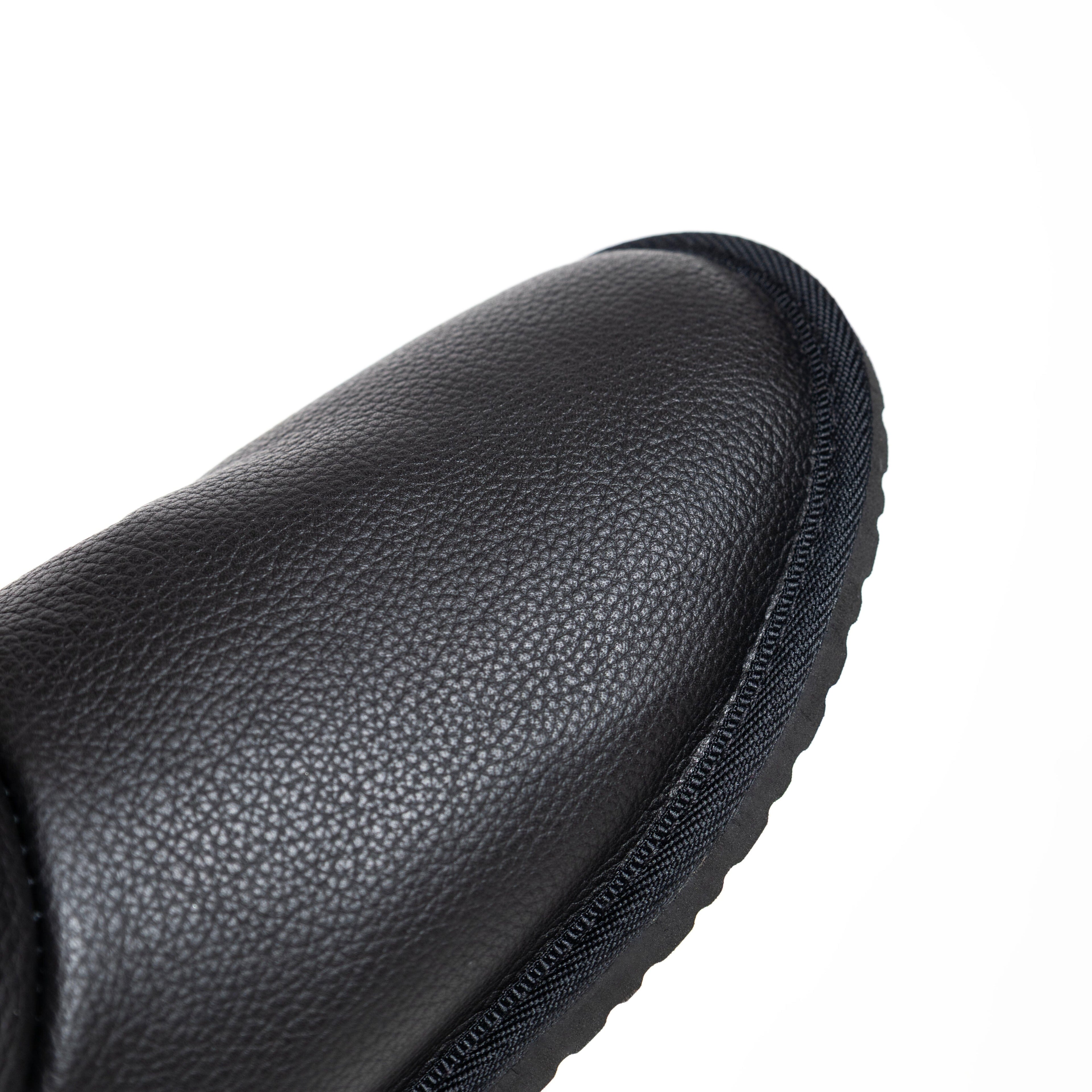 Raven Black Leather Sheepskin Boots