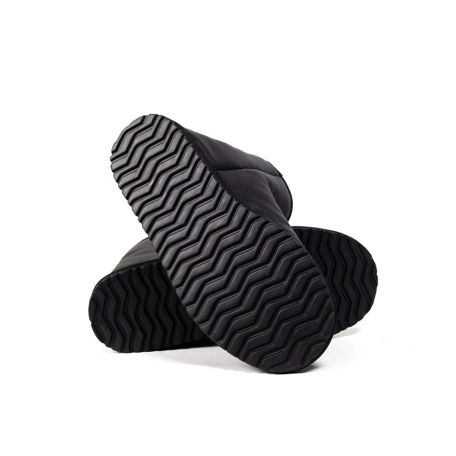 Raven Black Leather Sheepskin Boots