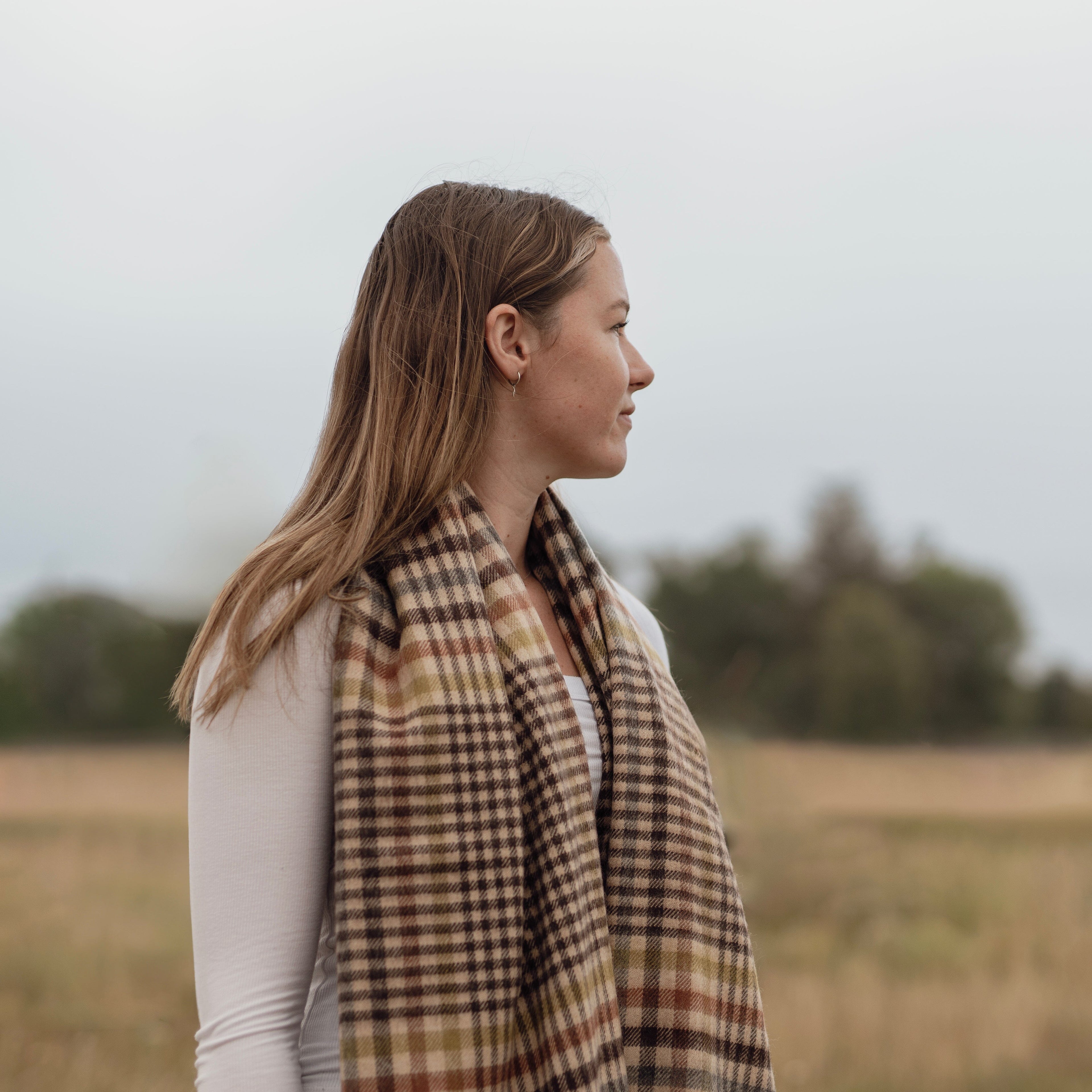 Brock Burns Antique Luxury Fine Wool Stole | Wool Scarf