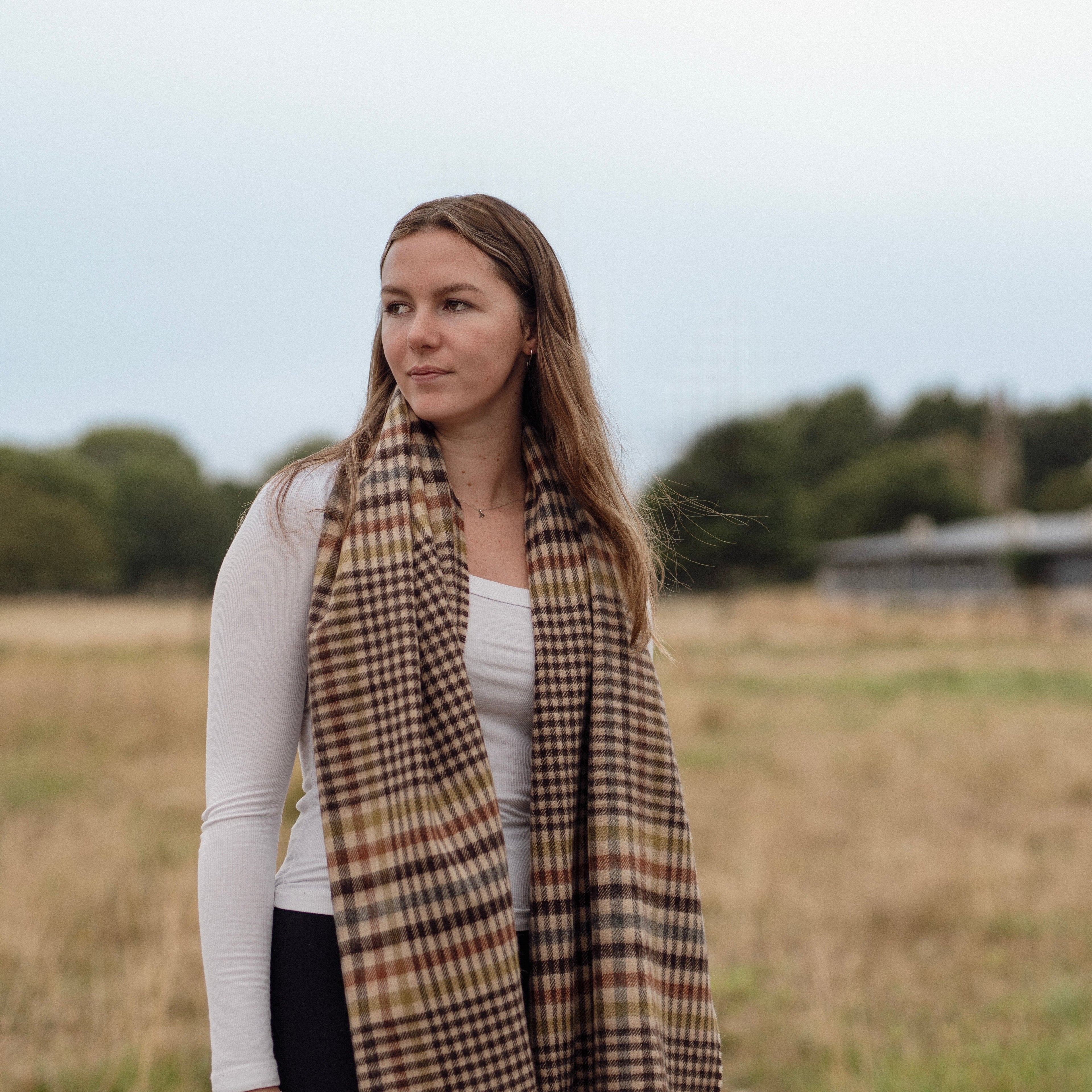 Brock Burns Antique Luxury Fine Wool Stole | Wool Scarf