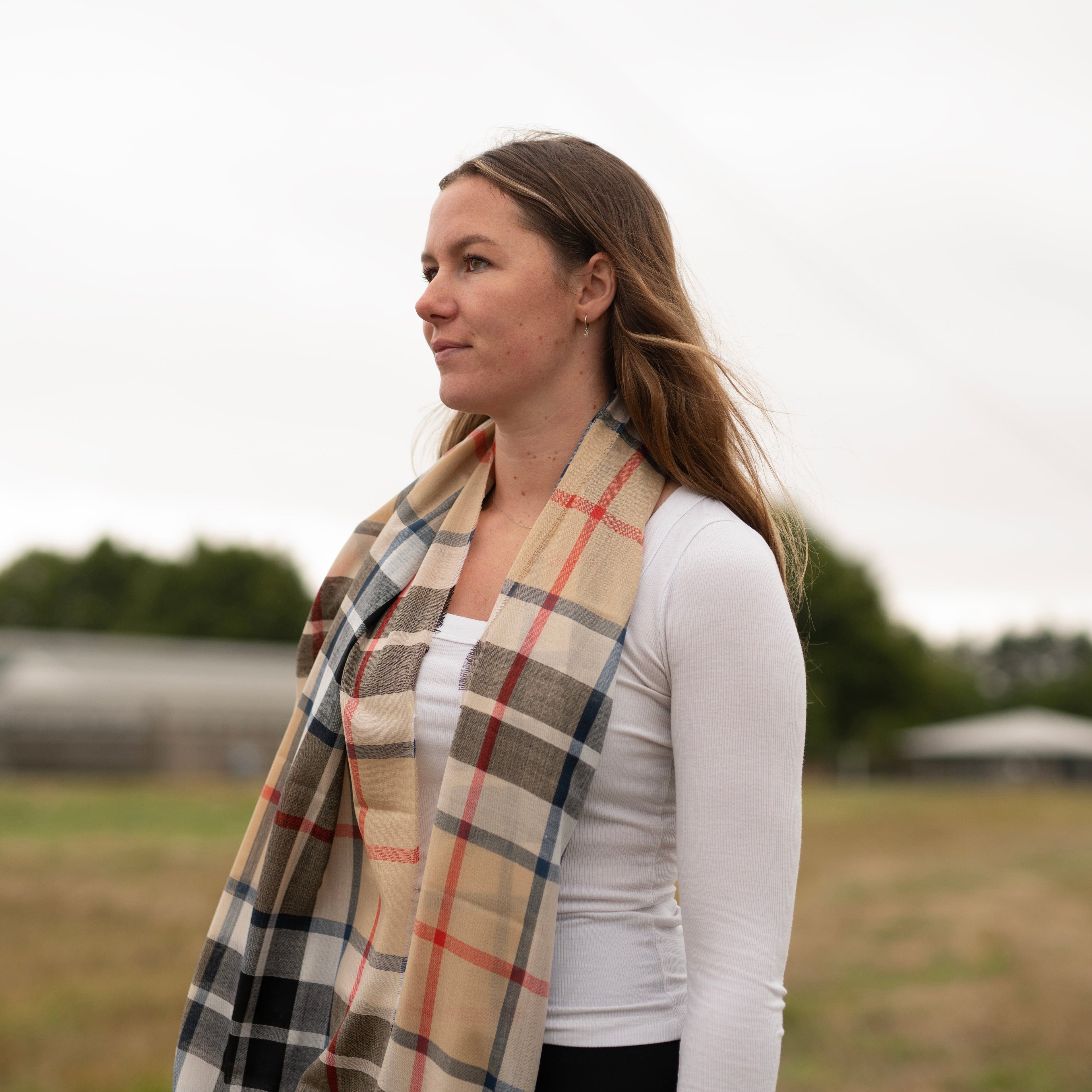 Alba Thomson Camel Modern Extra Fine Merino Stole | Wool Scarf PRE ORDER