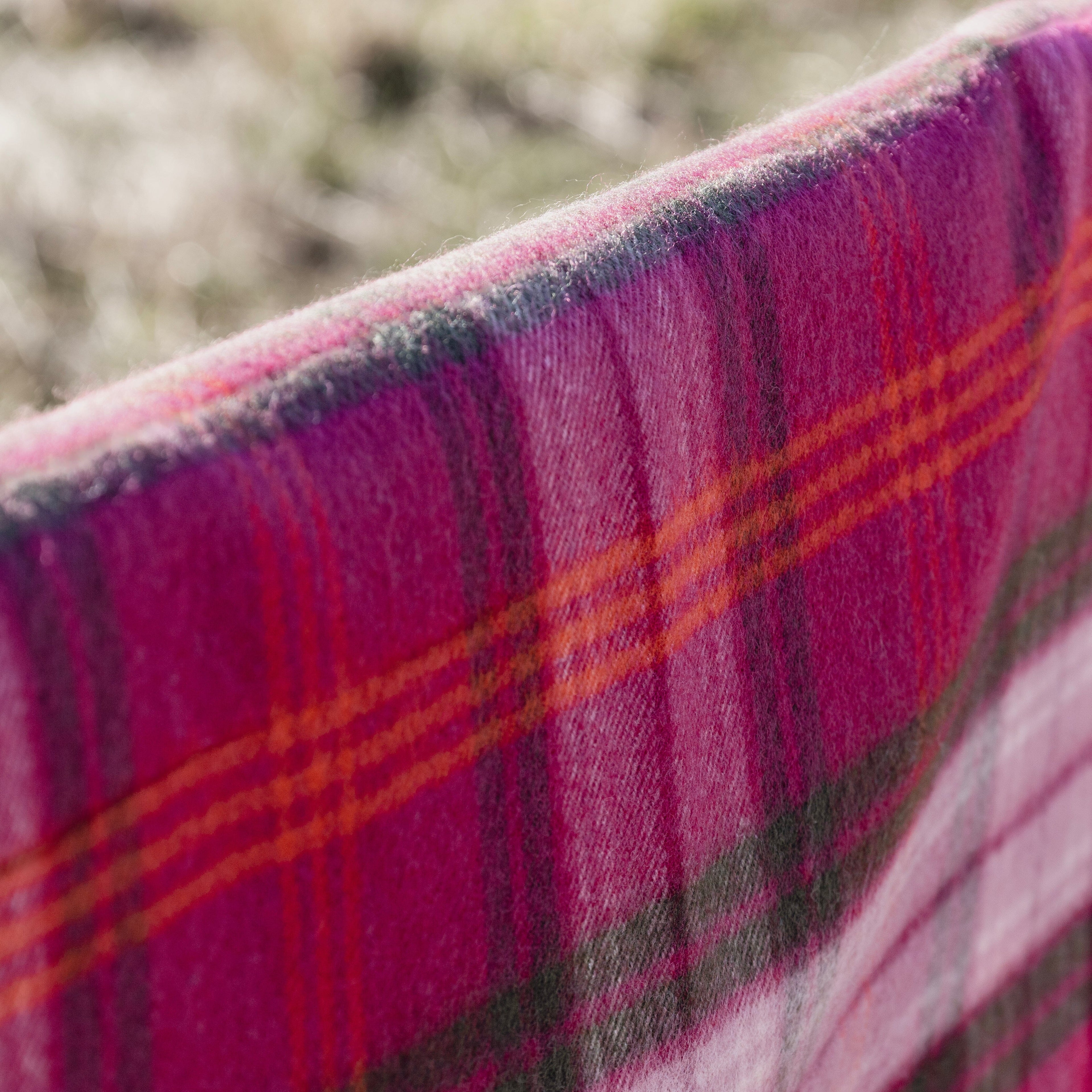 Hunting Rose Tartan Lambswool Blanket