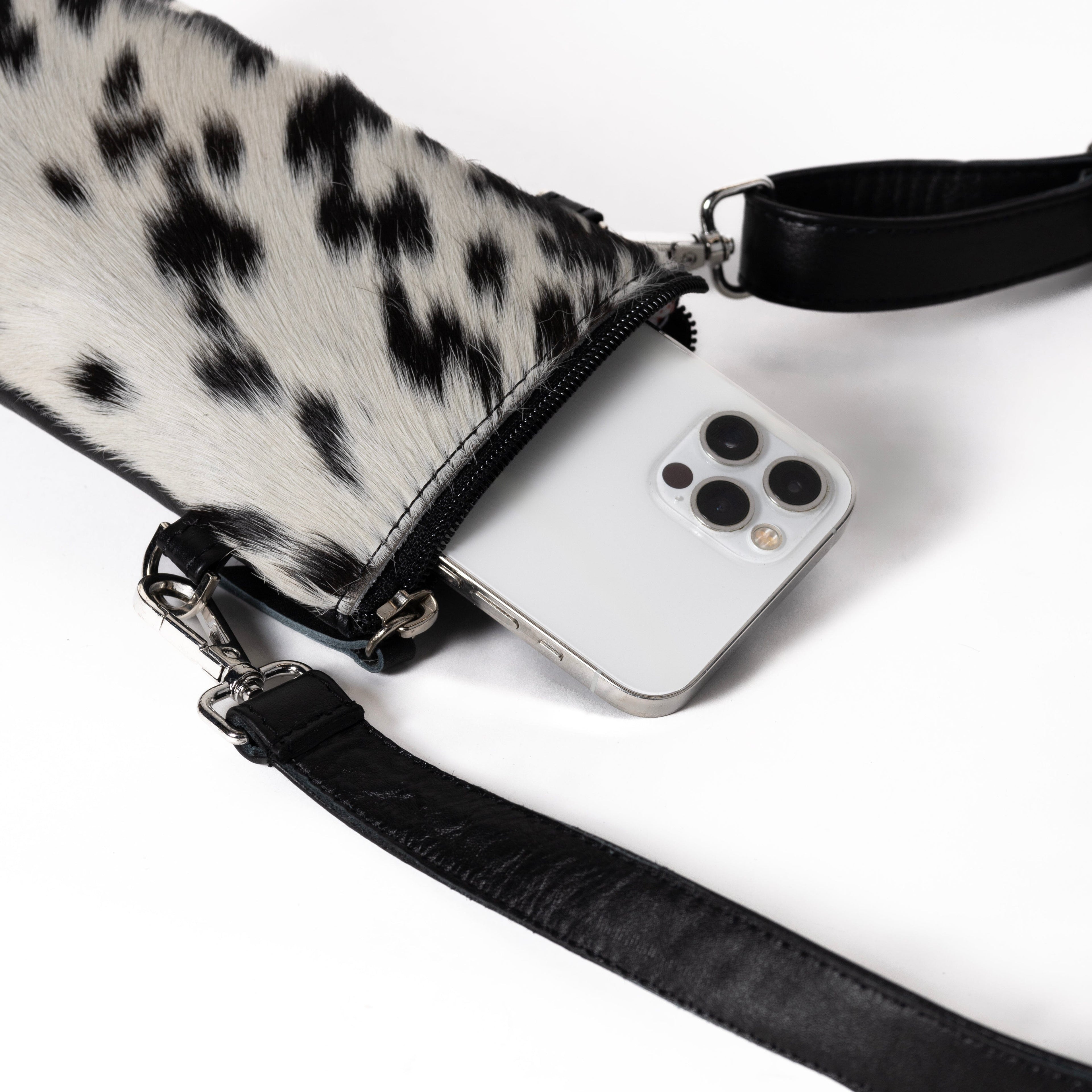 Fur Get Me Not Cowhide Phone Pouch