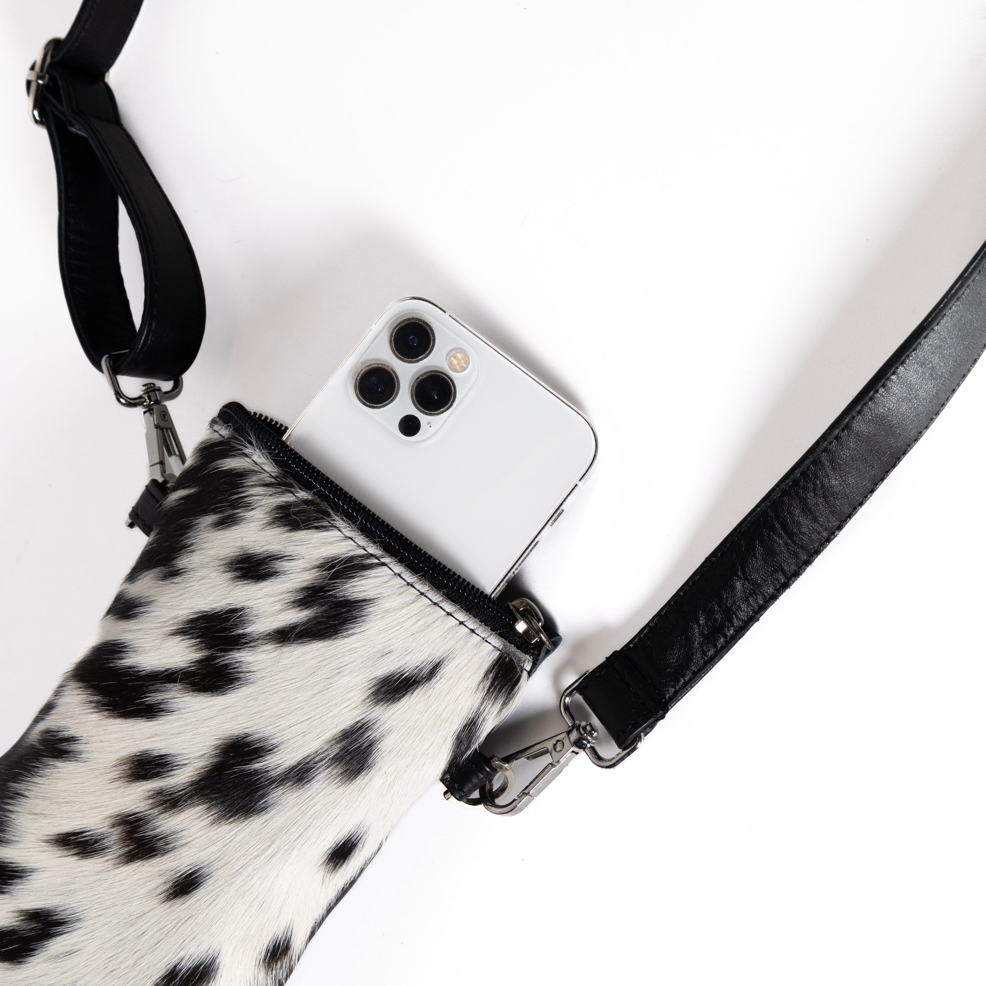 Fur Get Me Not Cowhide Phone Pouch