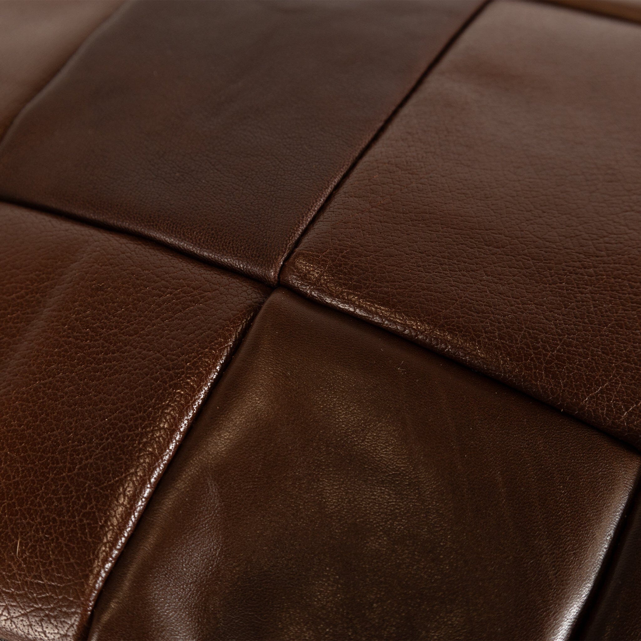 NZ Made Antique Leather Pouf