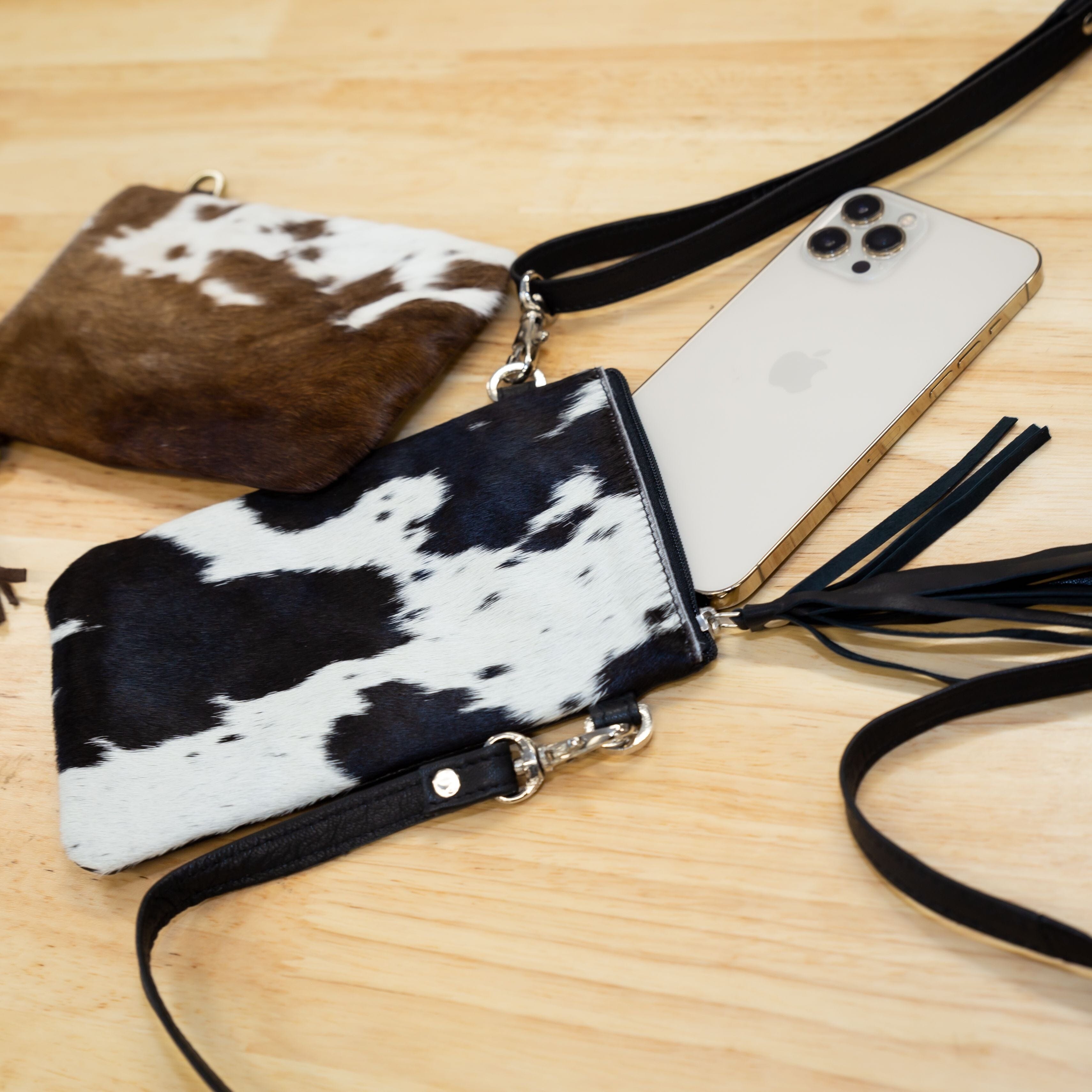 Fur Get Me Not Cowhide Phone Pouch