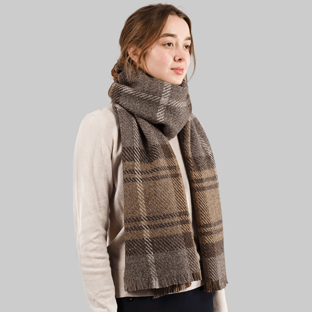 Fearne Scarf British Wool Cranston Taupe | Wool Scarf