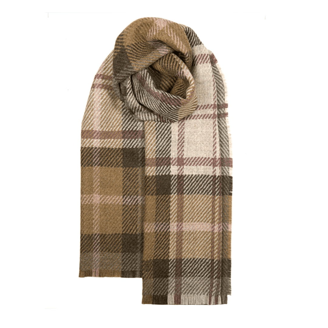 Fearne Scarf British Wool Gordon Dress Taupe | Wool Scarf