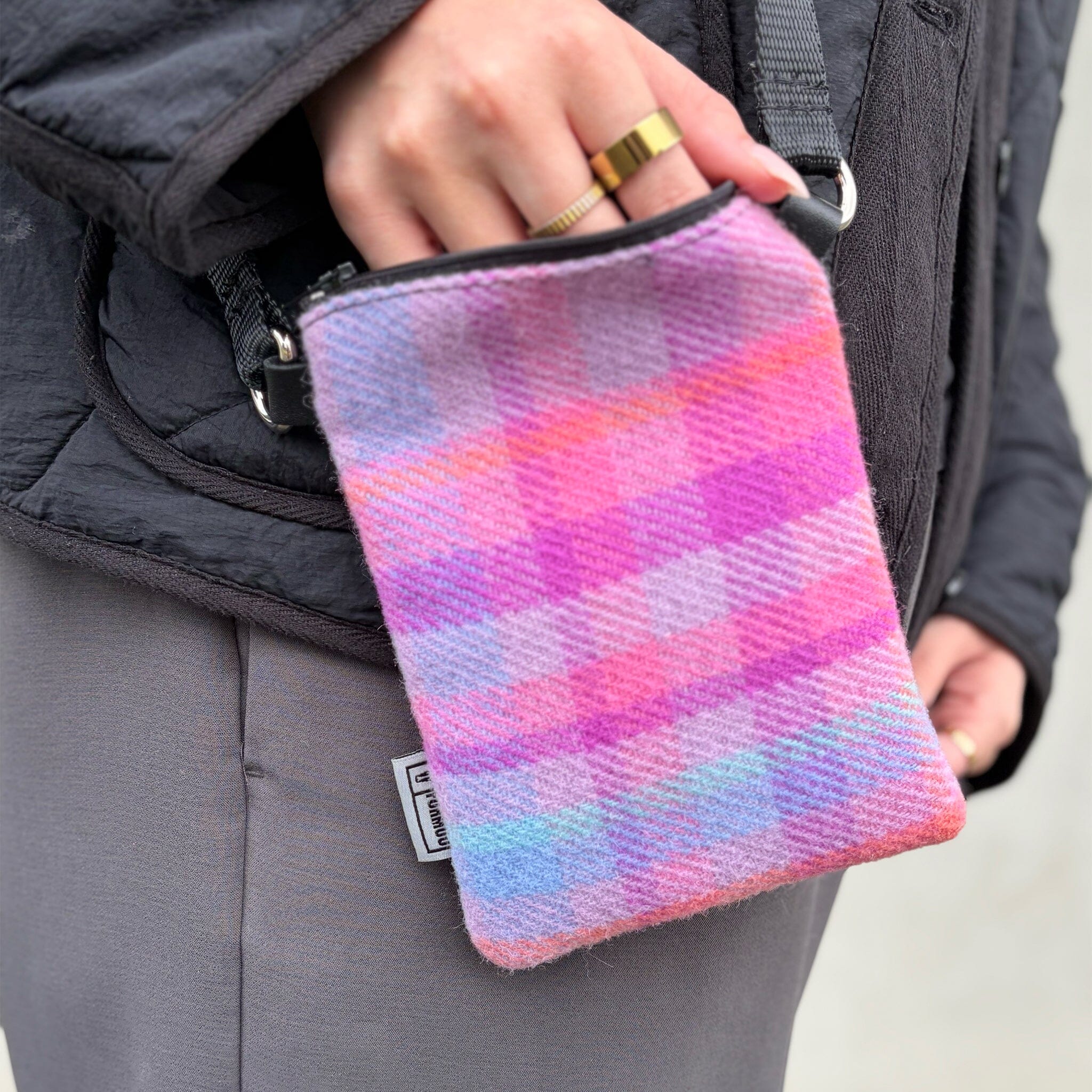 Tartan Fur Get Me Not Phone Bag