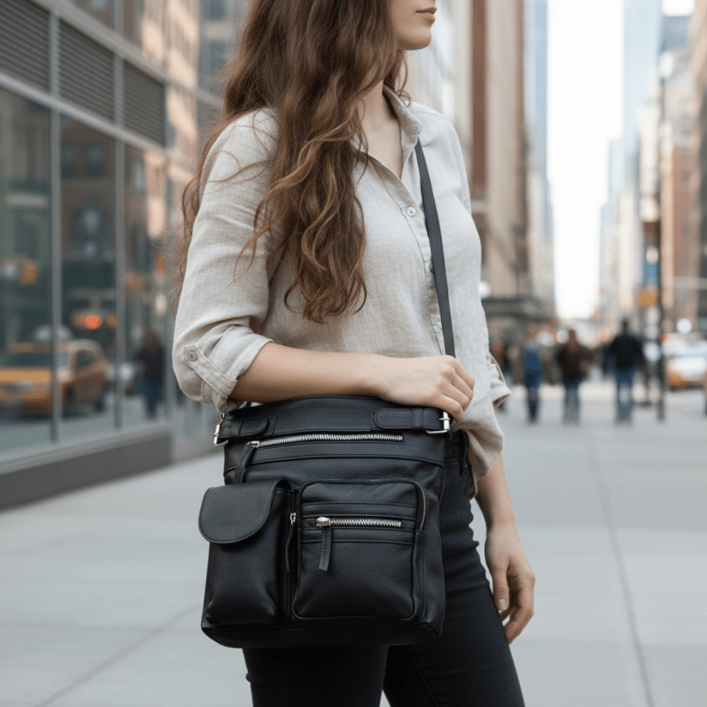 Polly Pockets Leather Bag, Pocketed Perfection
