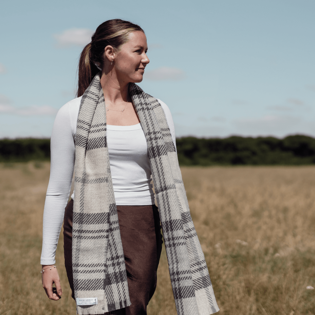 Fearne Scarf British Wool Cranston Pearl | Wool Scarf
