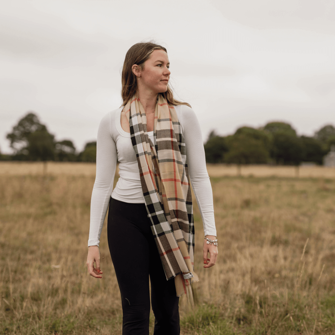 Alba Thomson Camel Modern Extra Fine Merino Stole | Wool Scarf PRE ORDER