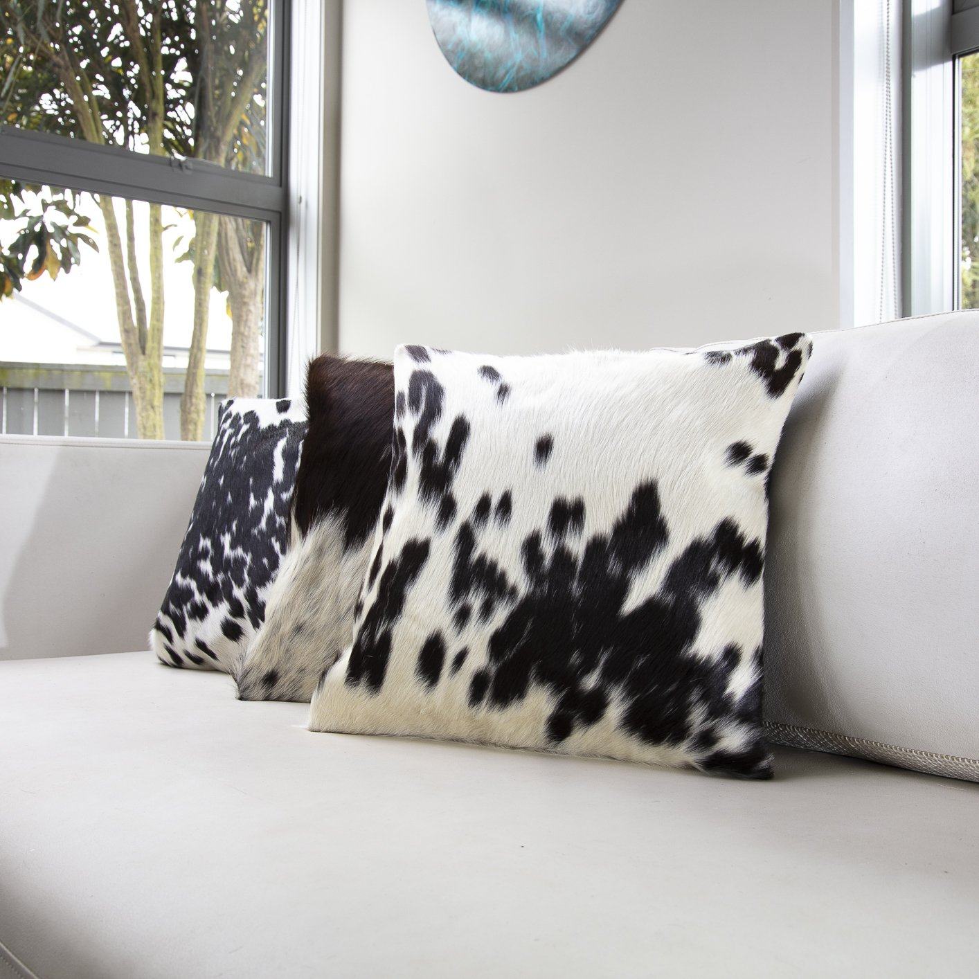 Black & White Cowhide Cushion