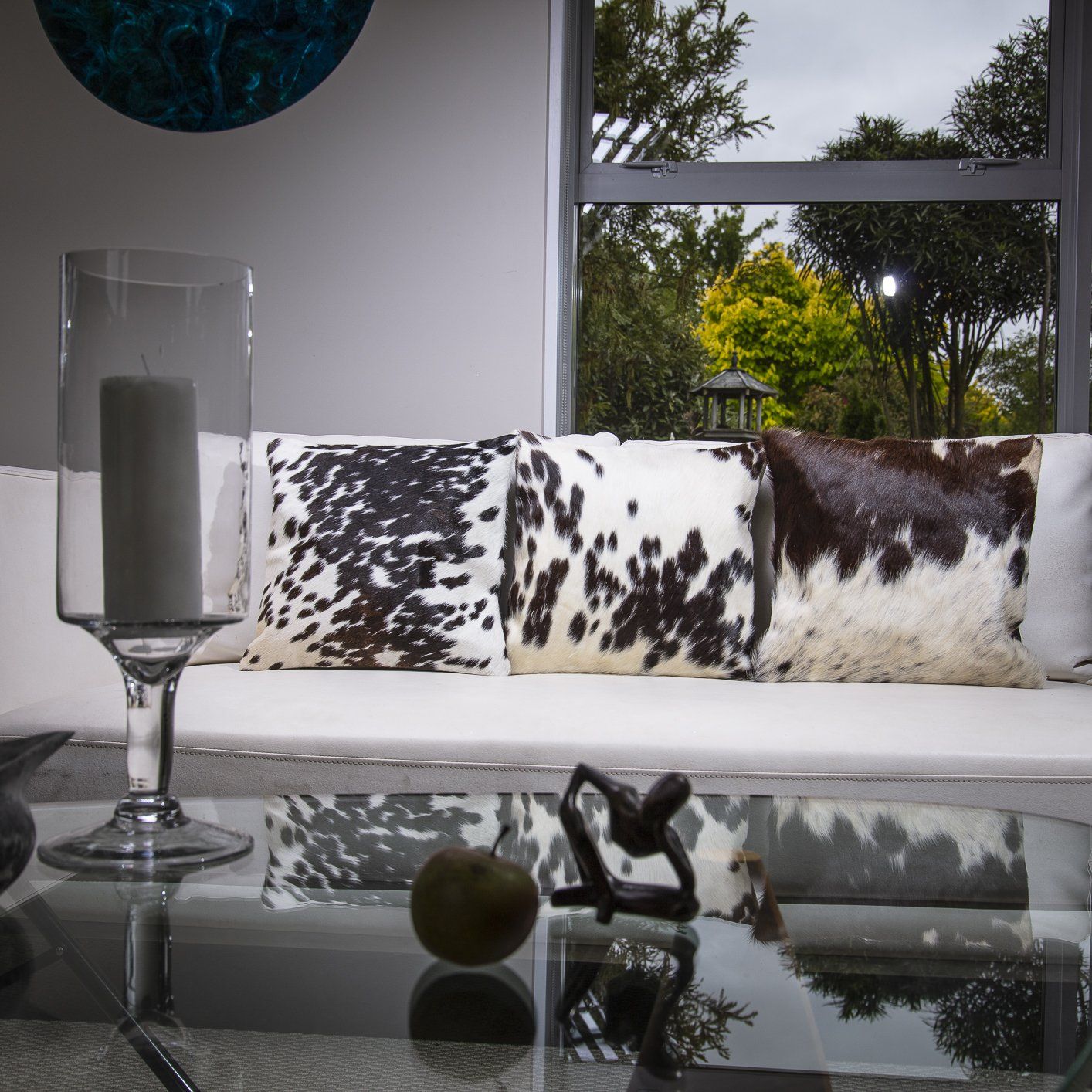 Cowhide Leather Cushion Cover