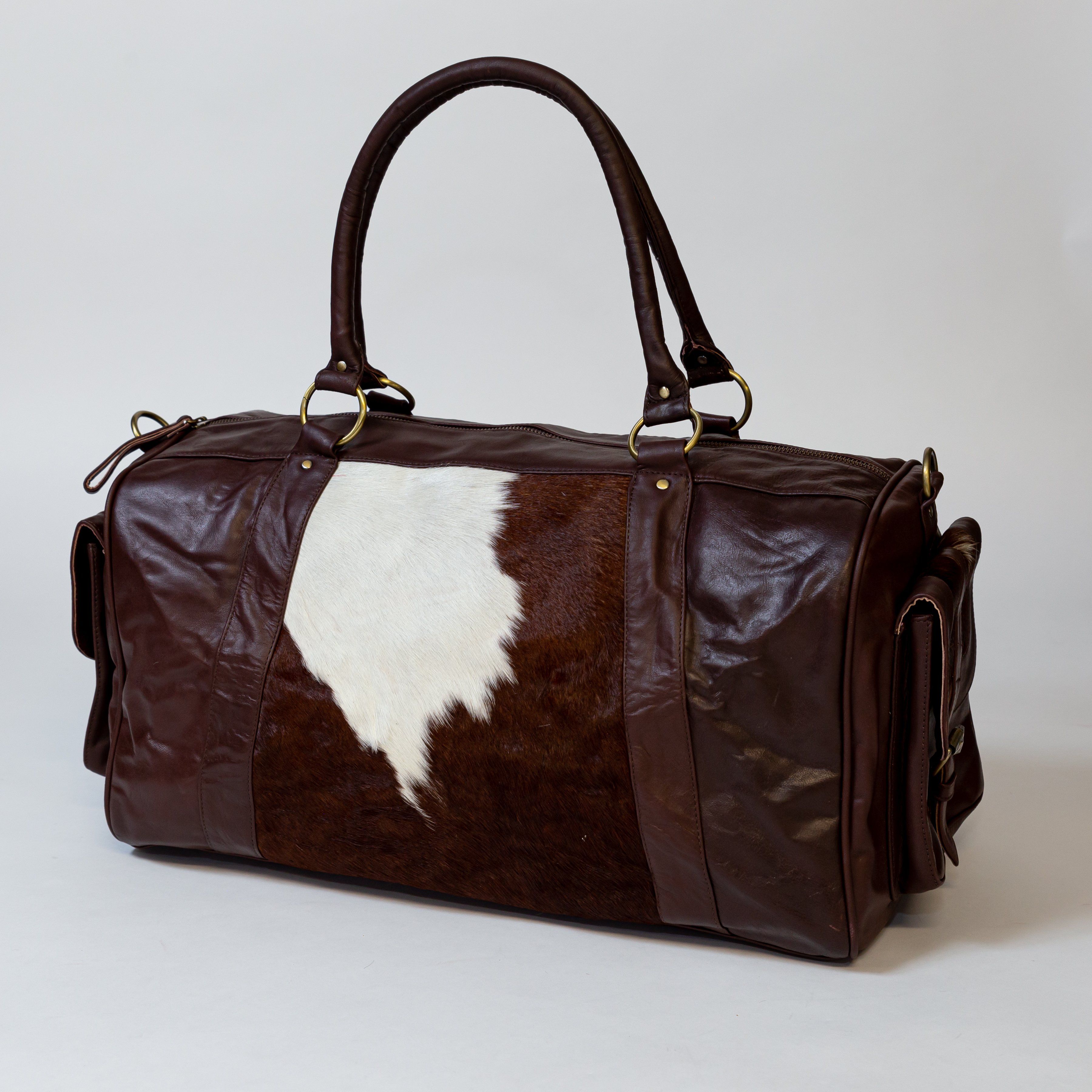 Genuine Leather & Cowhide Overnight Bag