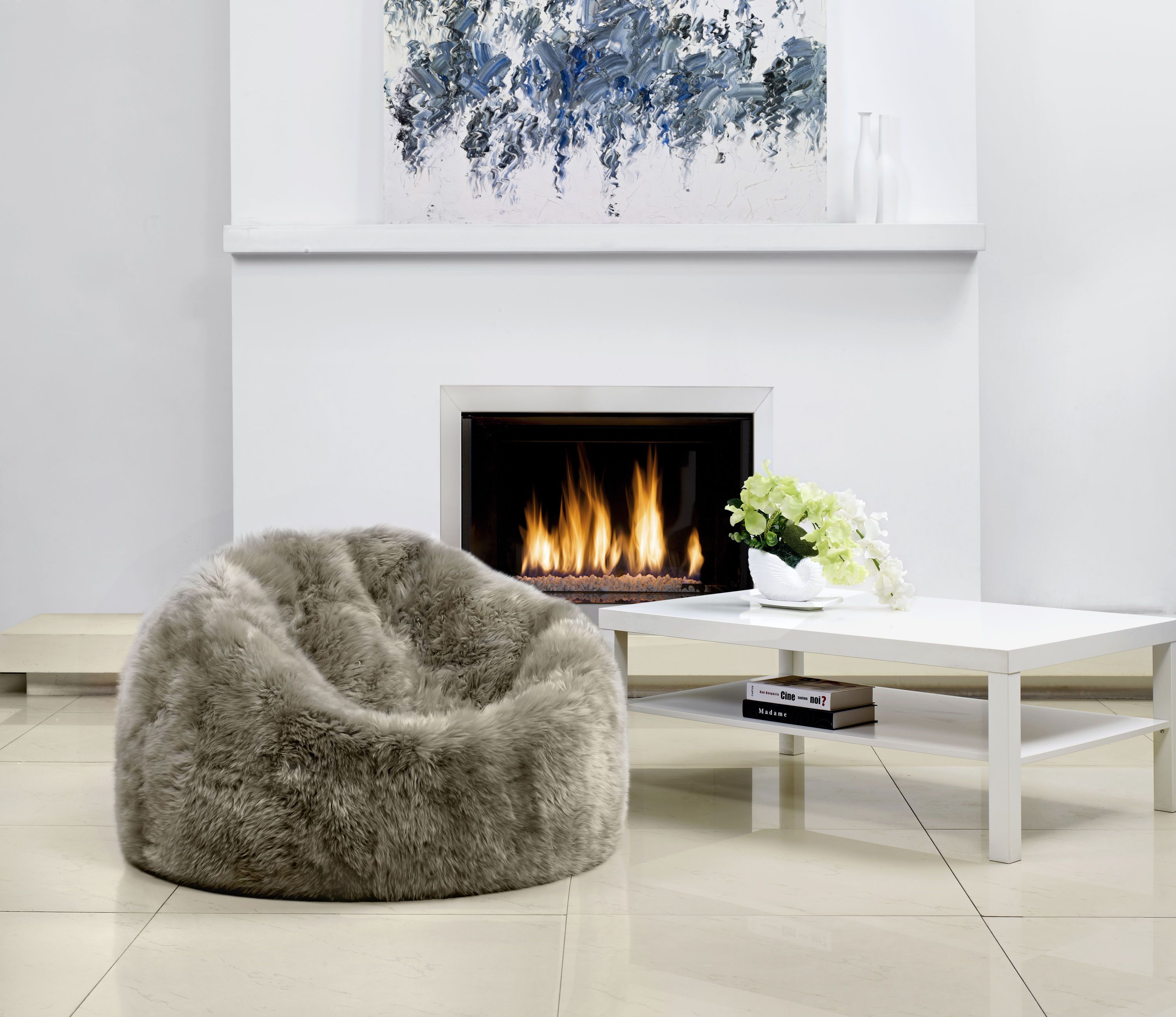 Large Genuine Sheepskin Bean Bag
