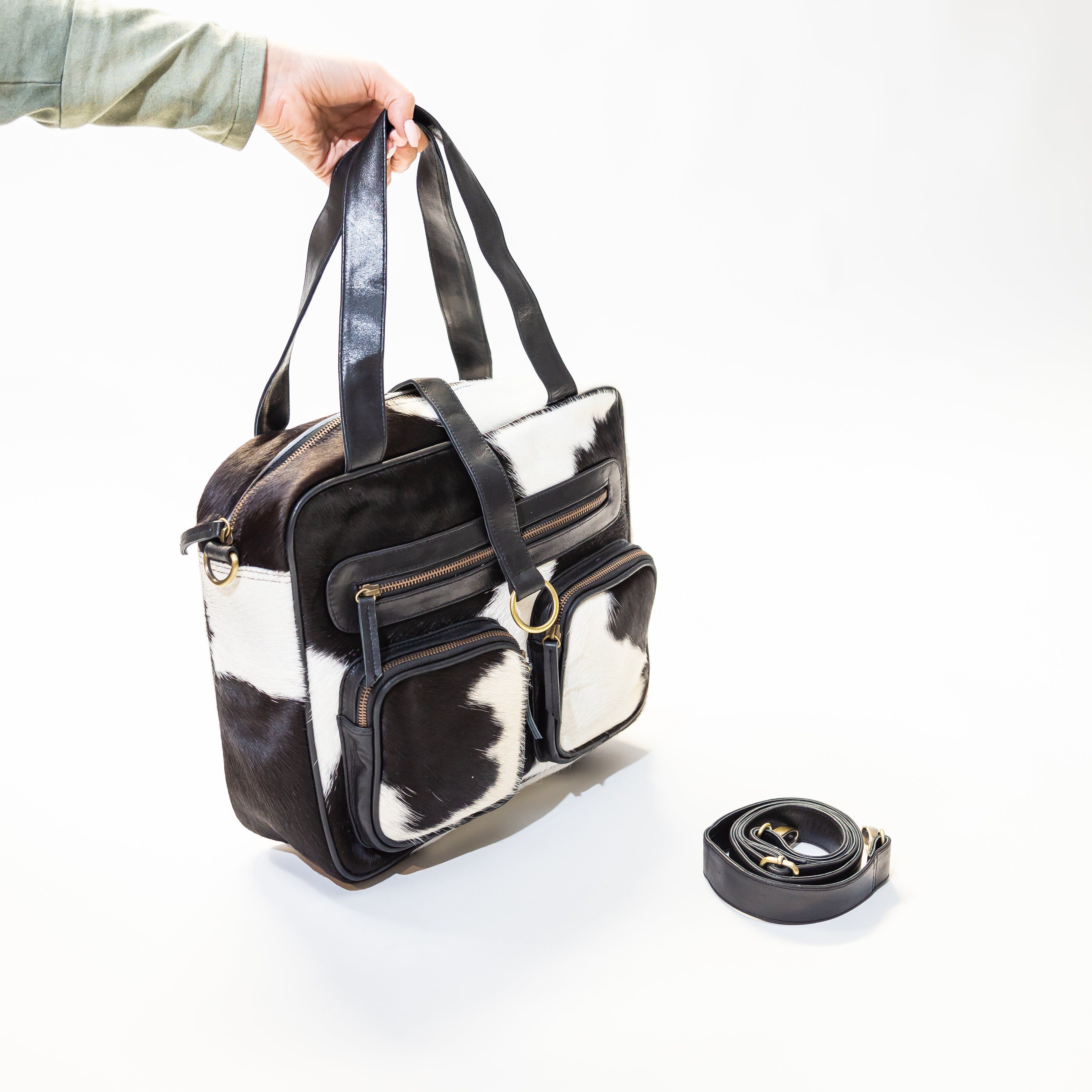 Cowhide Mum & Baby Bag | Large Fur Overnight Bag by Furmoo