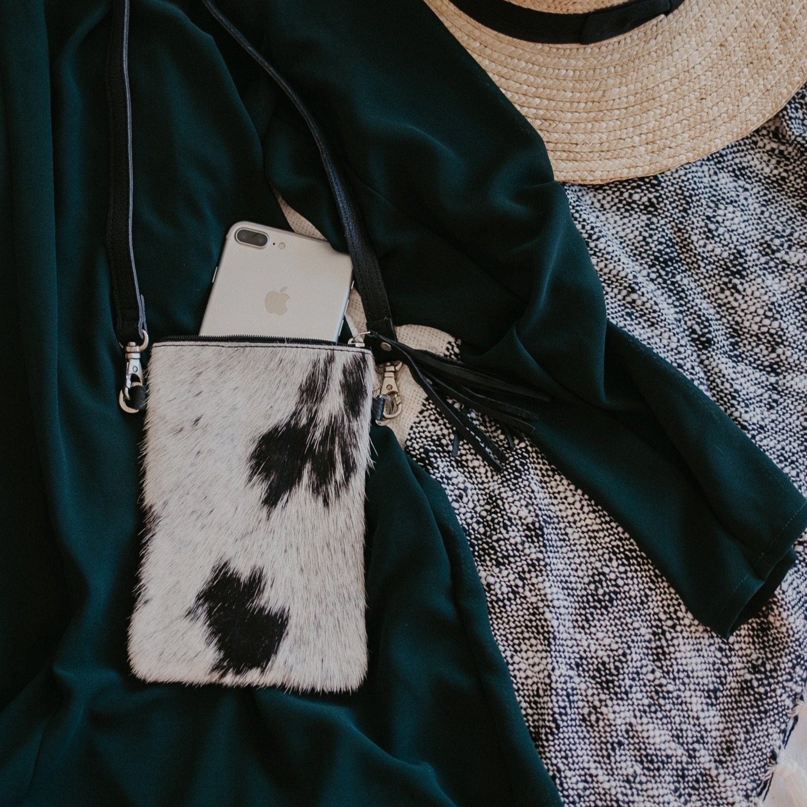 Fur Get Me Not Cowhide Phone Pouch
