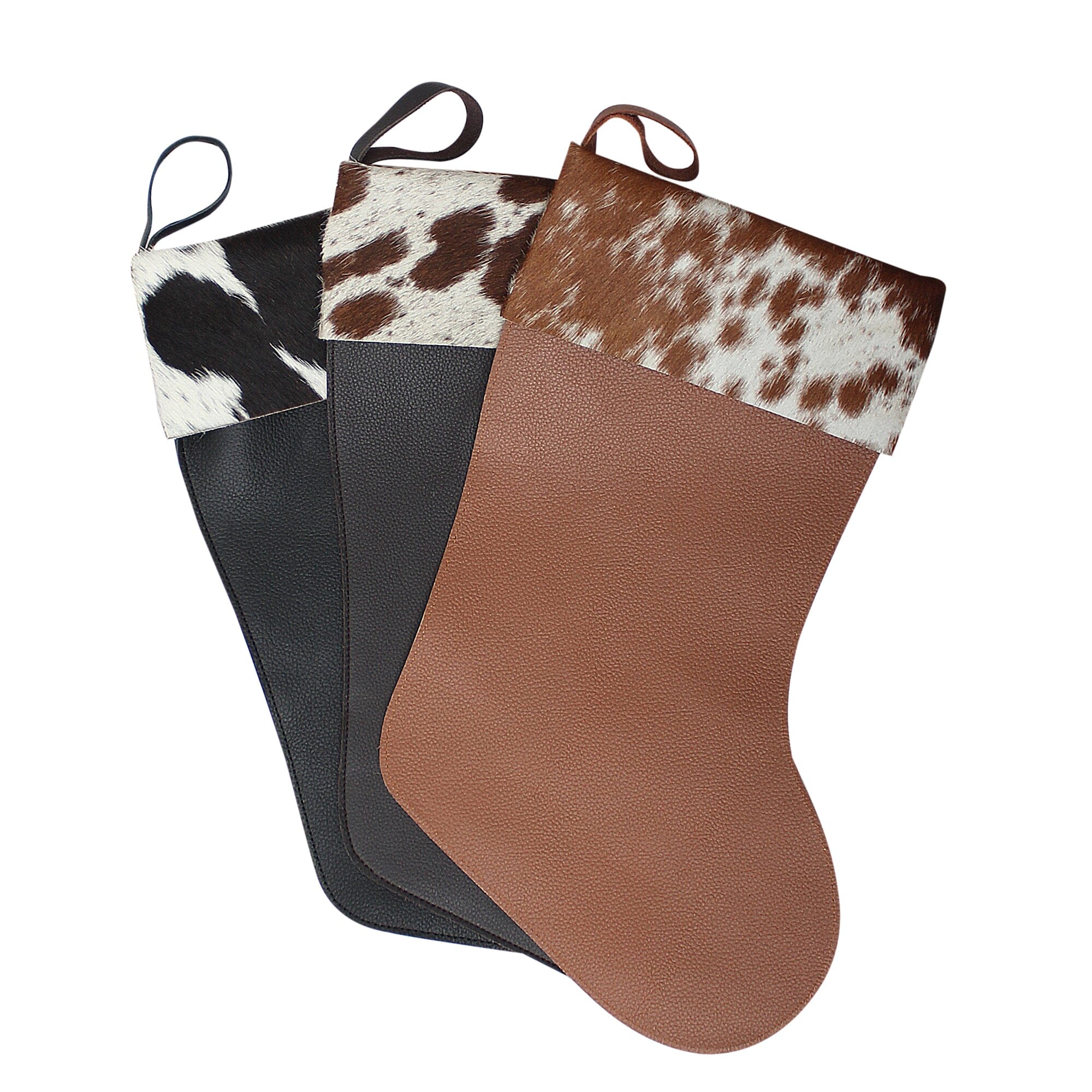 Furmoo Cowhide Christmas Stocking ( Free Purse )