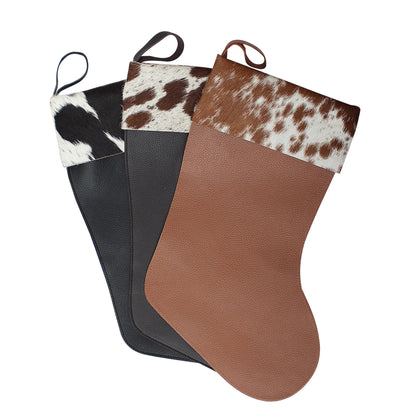 Furmoo Cowhide Christmas Stocking ( Free Purse )