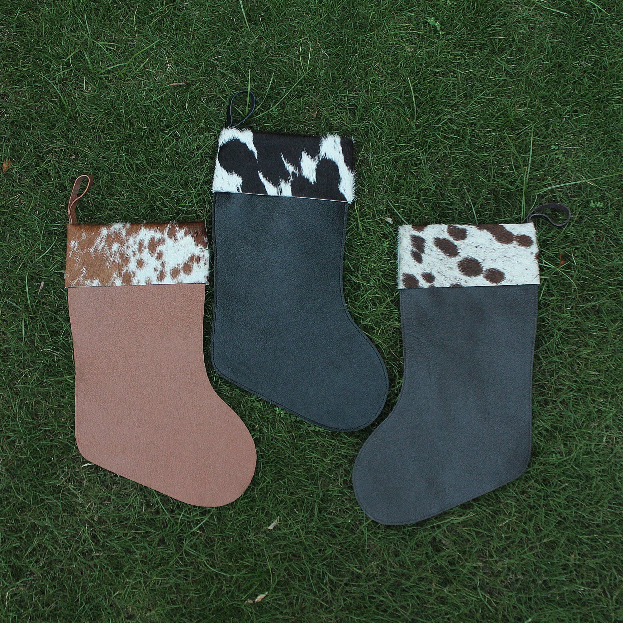 Furmoo Cowhide Christmas Stocking ( Free Purse )