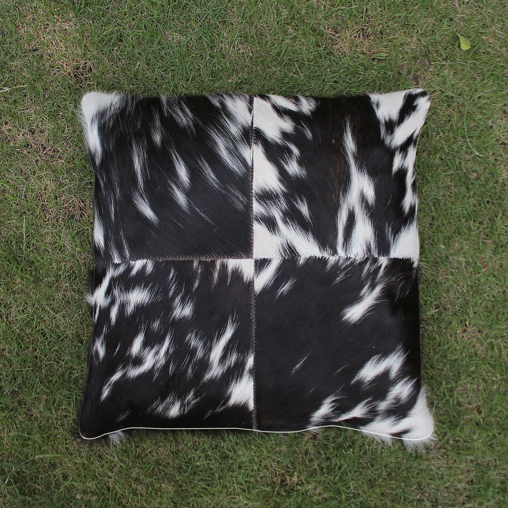 Four Panel Cowhide Cushion Cover