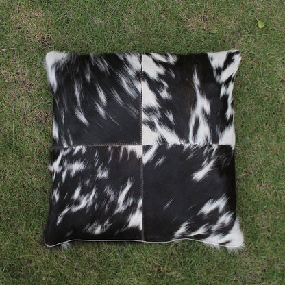 Four Panel Cowhide Cushion Cover