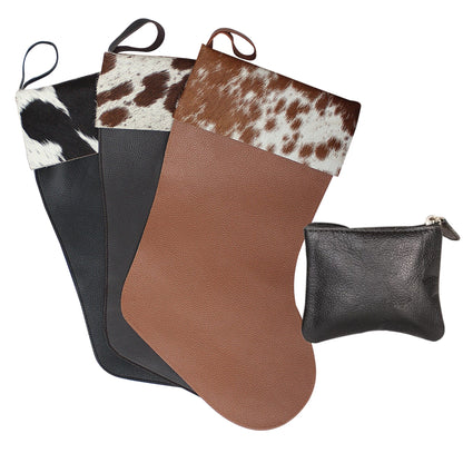 Furmoo Cowhide Christmas Stocking ( Free Purse )