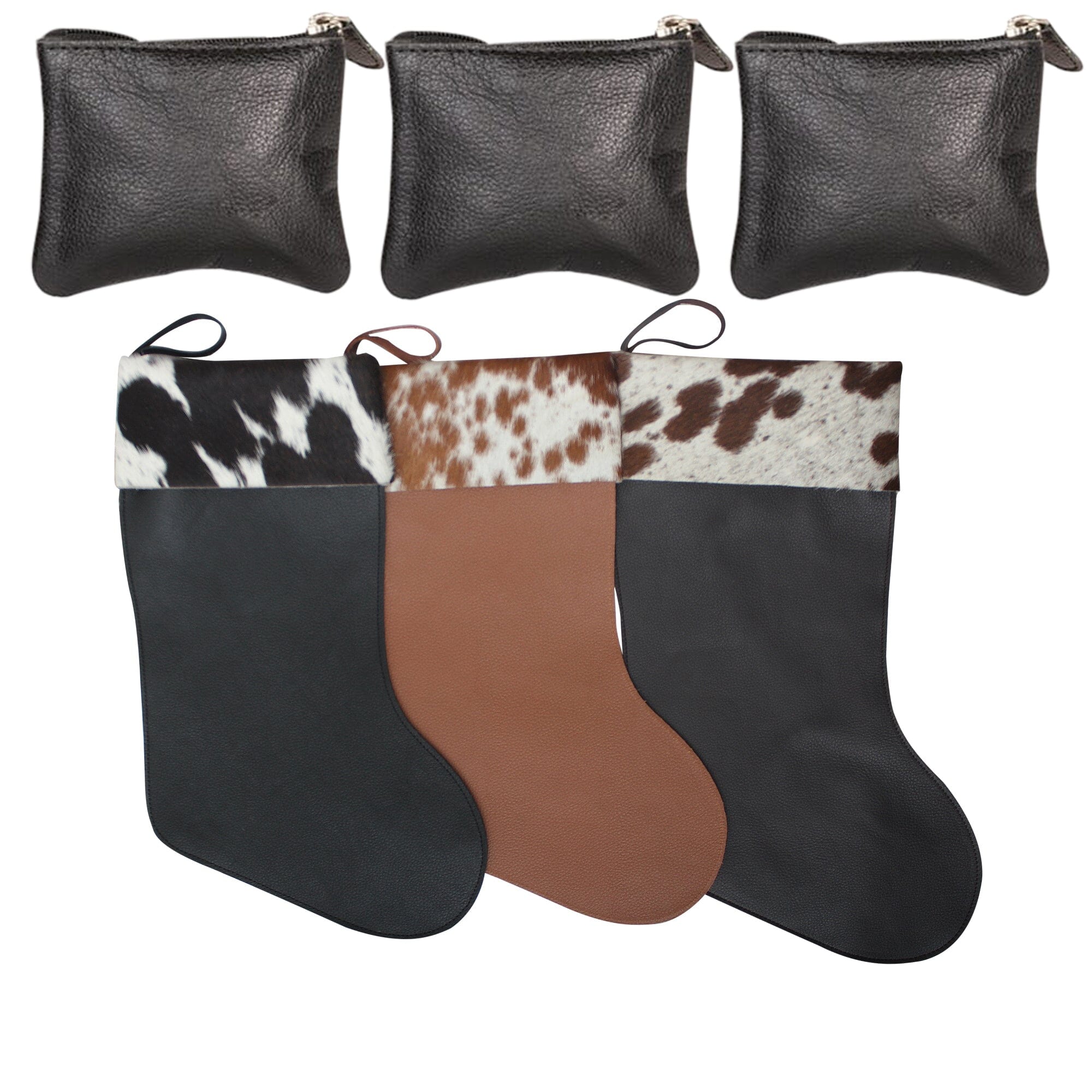 Furmoo Cowhide Christmas Stocking ( Free Purse )