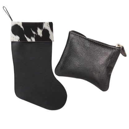 Furmoo Cowhide Christmas Stocking ( Free Purse )