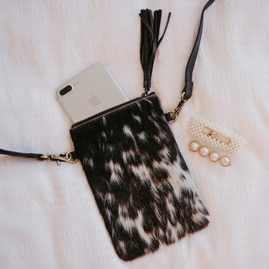 Fur Get Me Not Cowhide Phone Pouch