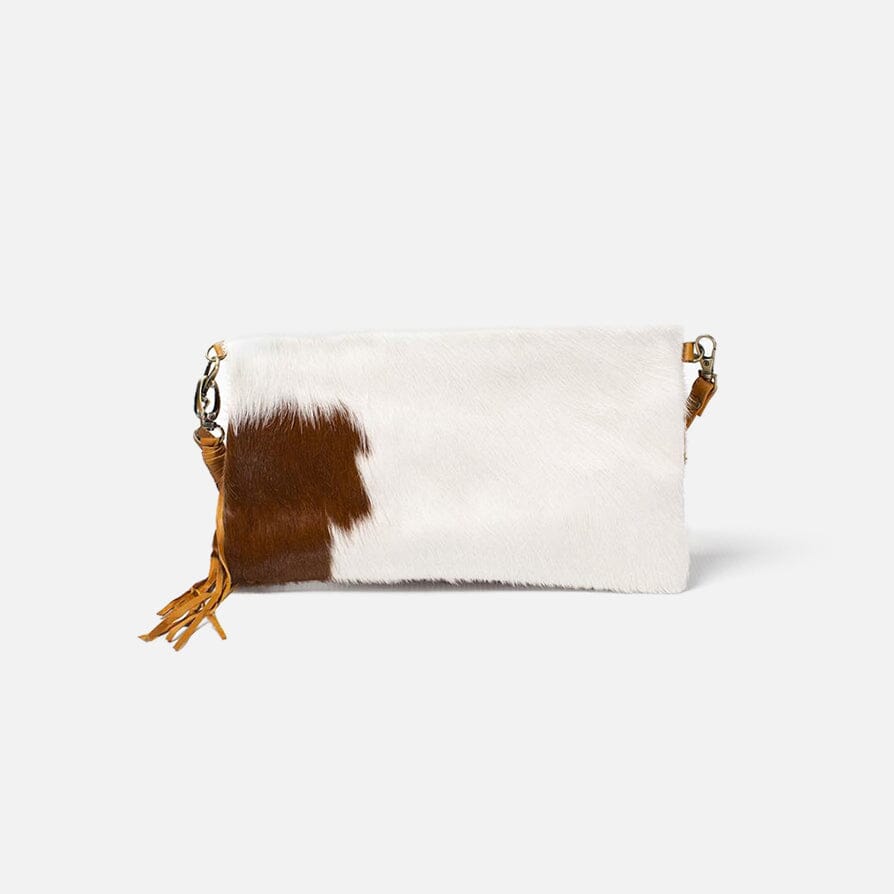 Tan Cow Clutch