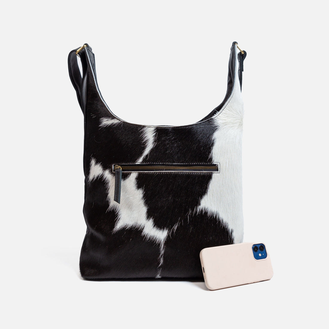 Front Fur Cowhide &amp; Leather Satchel