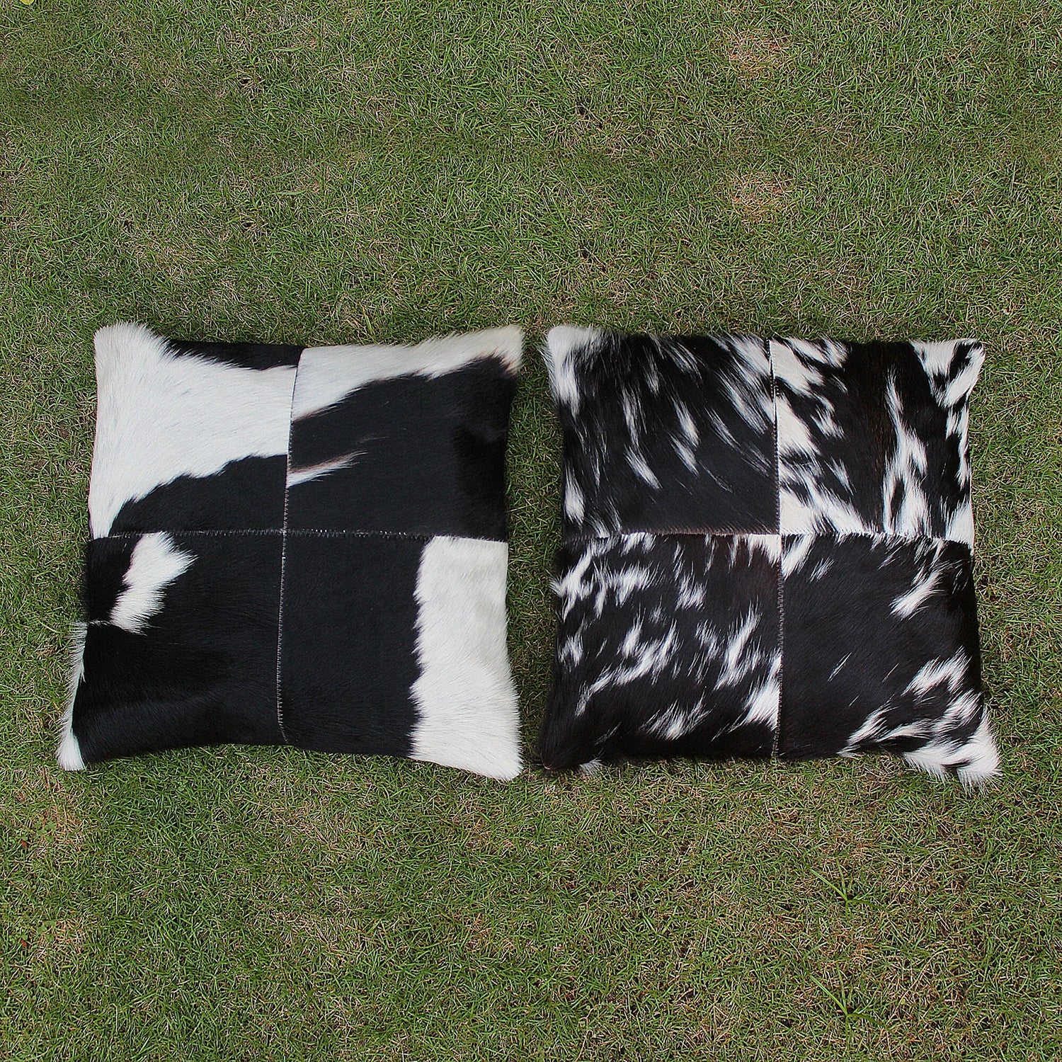 Four Panel Cowhide Cushion Cover