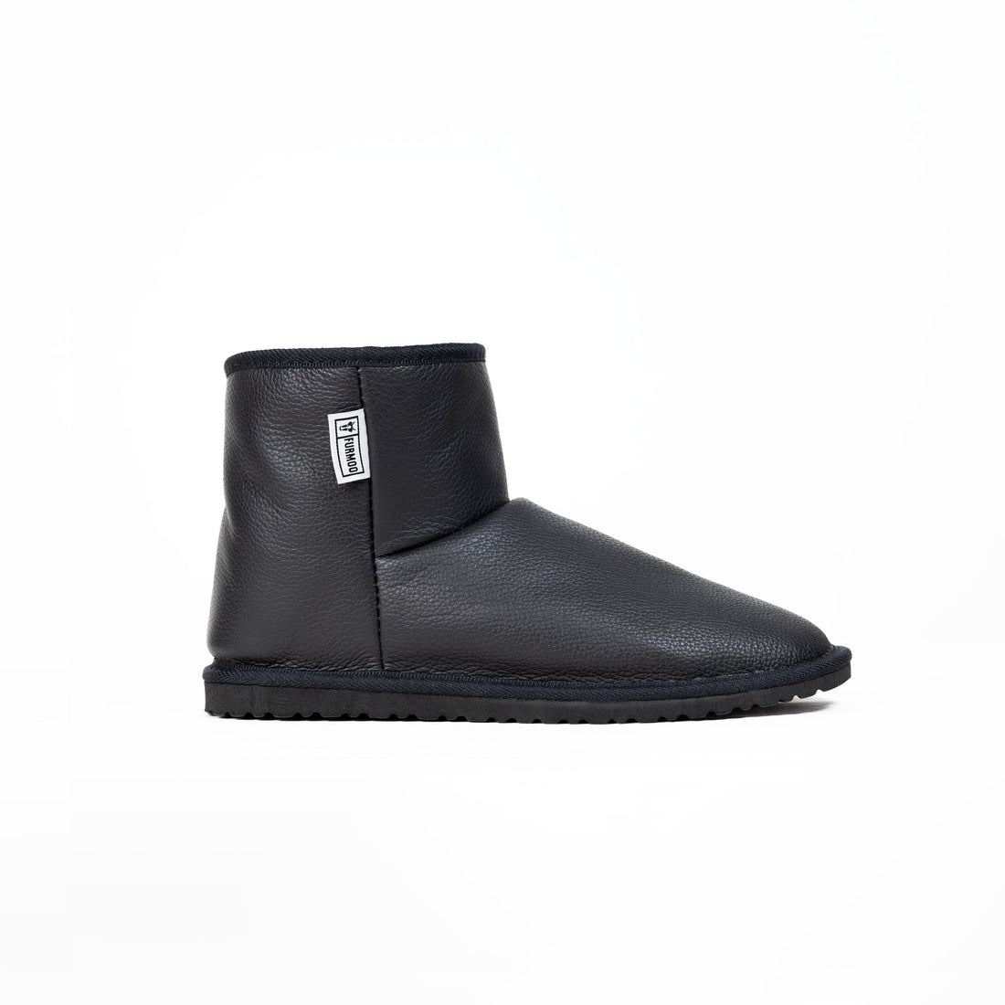 Raven Black Leather Sheepskin Boots