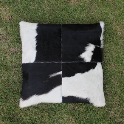 Four Panel Cowhide Cushion Cover