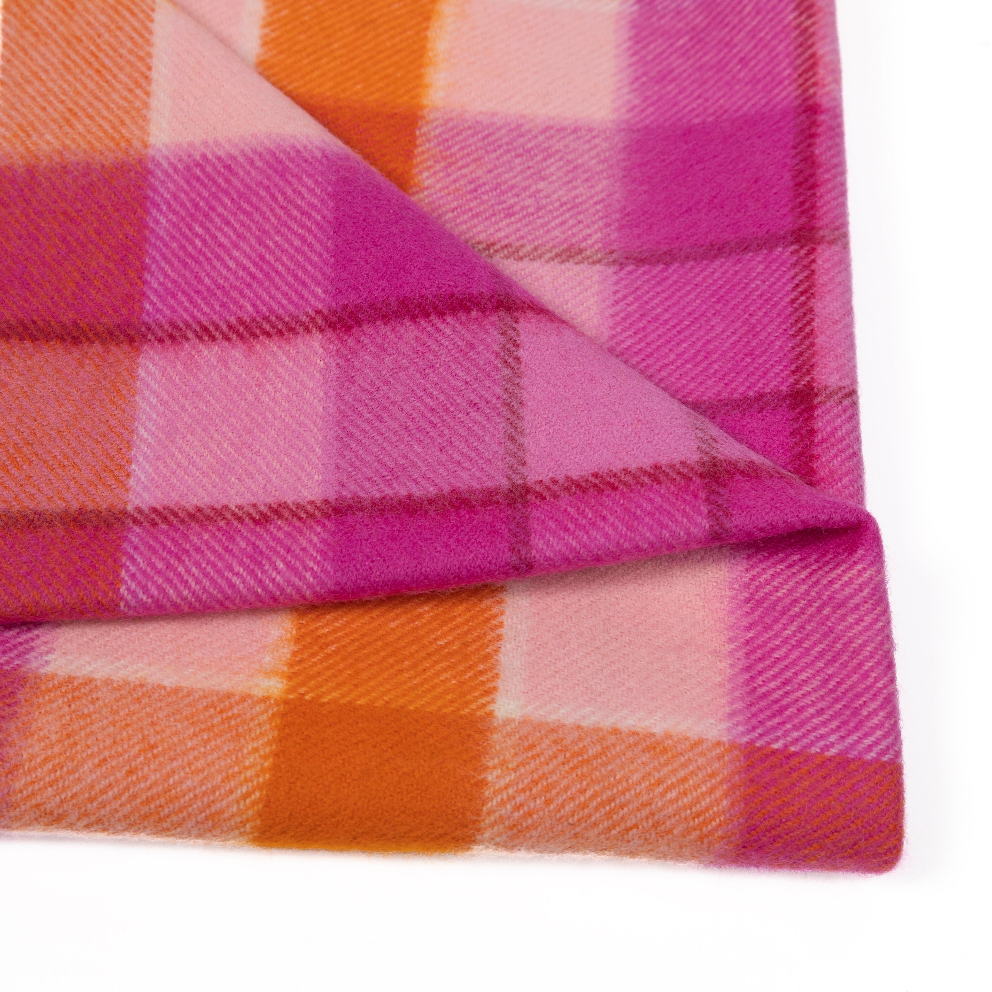 Blush N Blaze Tartan Lambswool Blanket