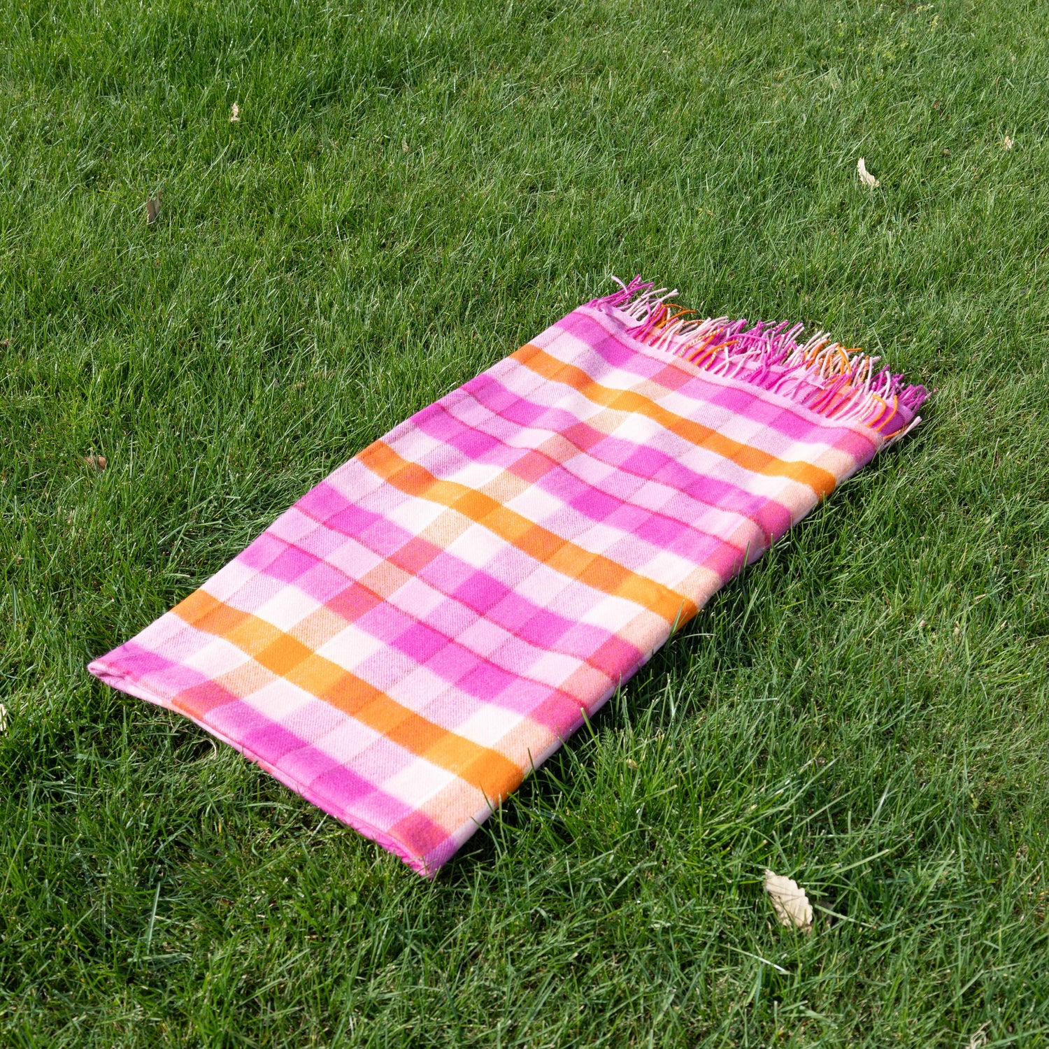 Blush N Blaze Tartan Lambswool Blanket