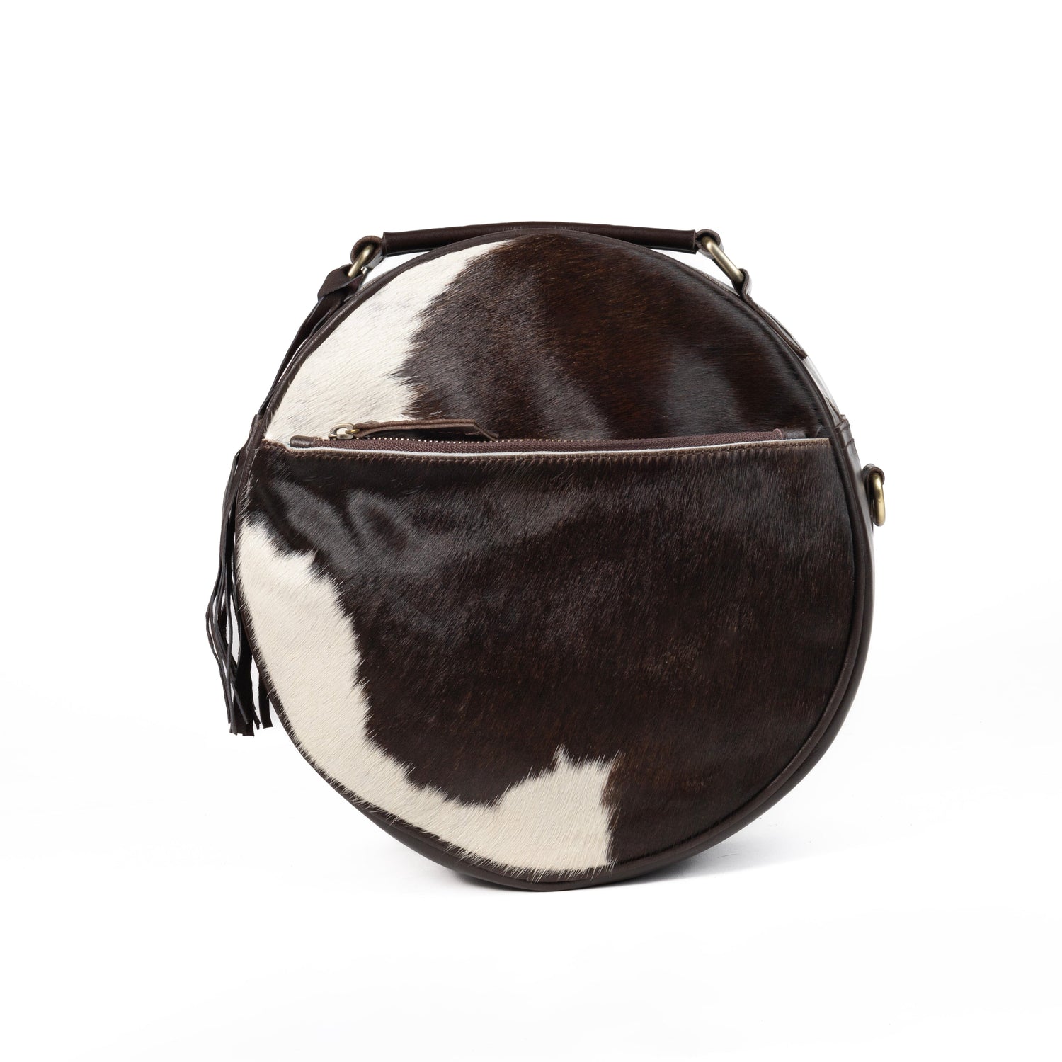 Fur Leather Barrel Handbag