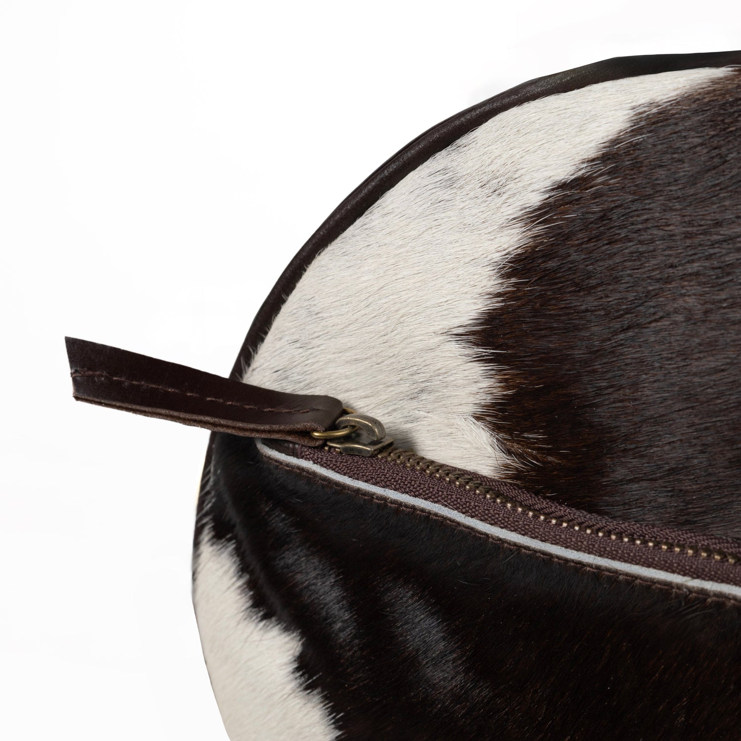 Fur Leather Barrel Handbag