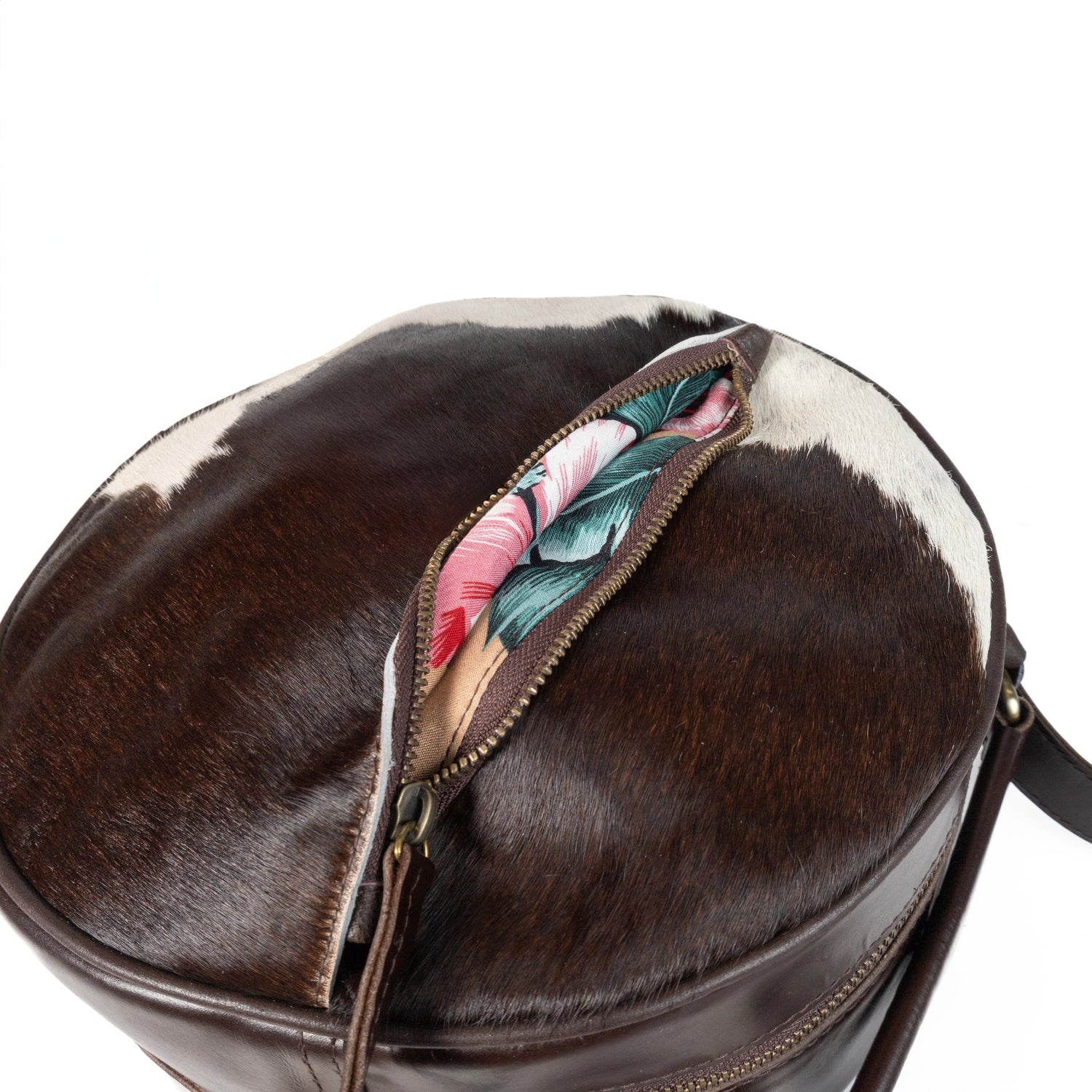 Fur Leather Barrel Handbag