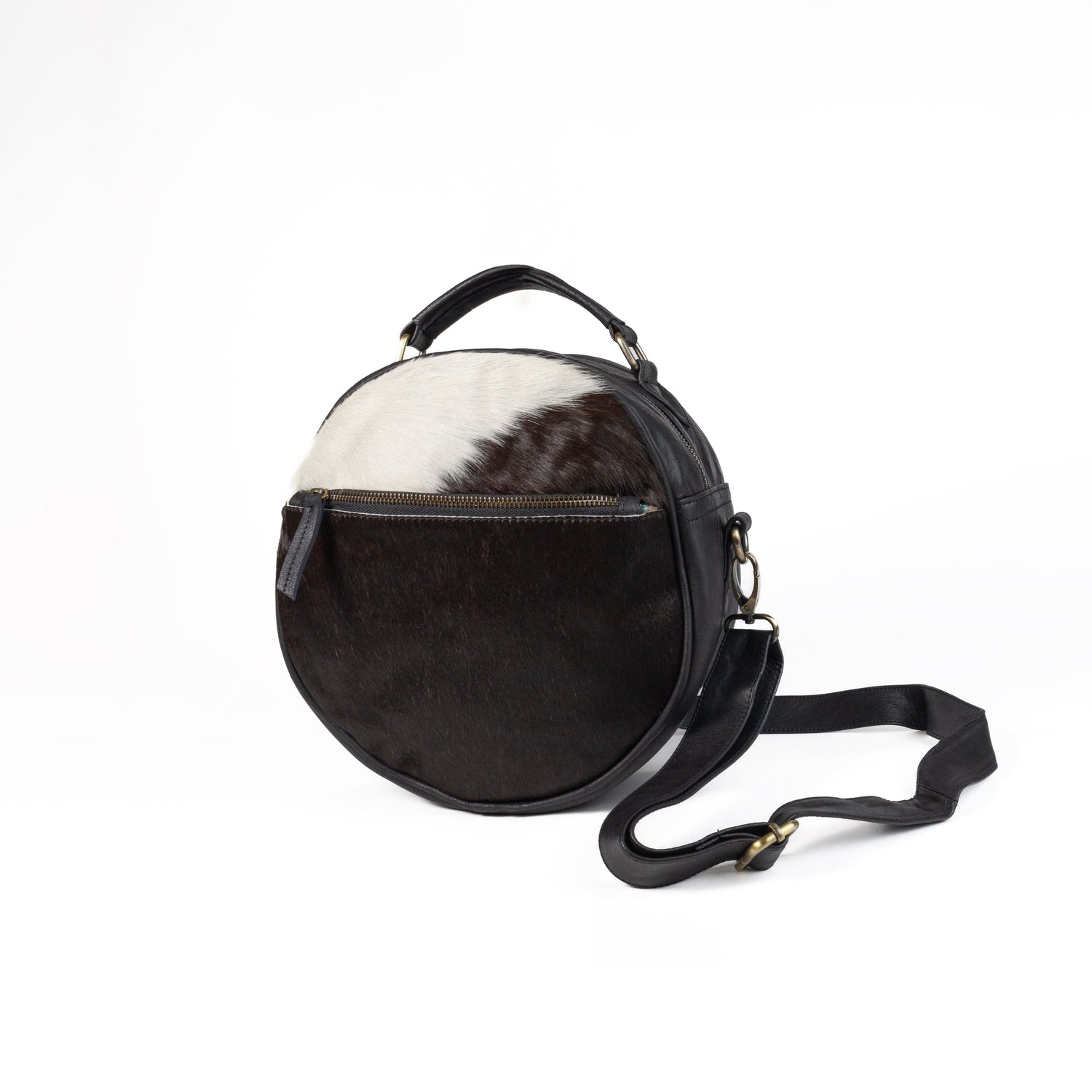 Fur Leather Barrel Handbag