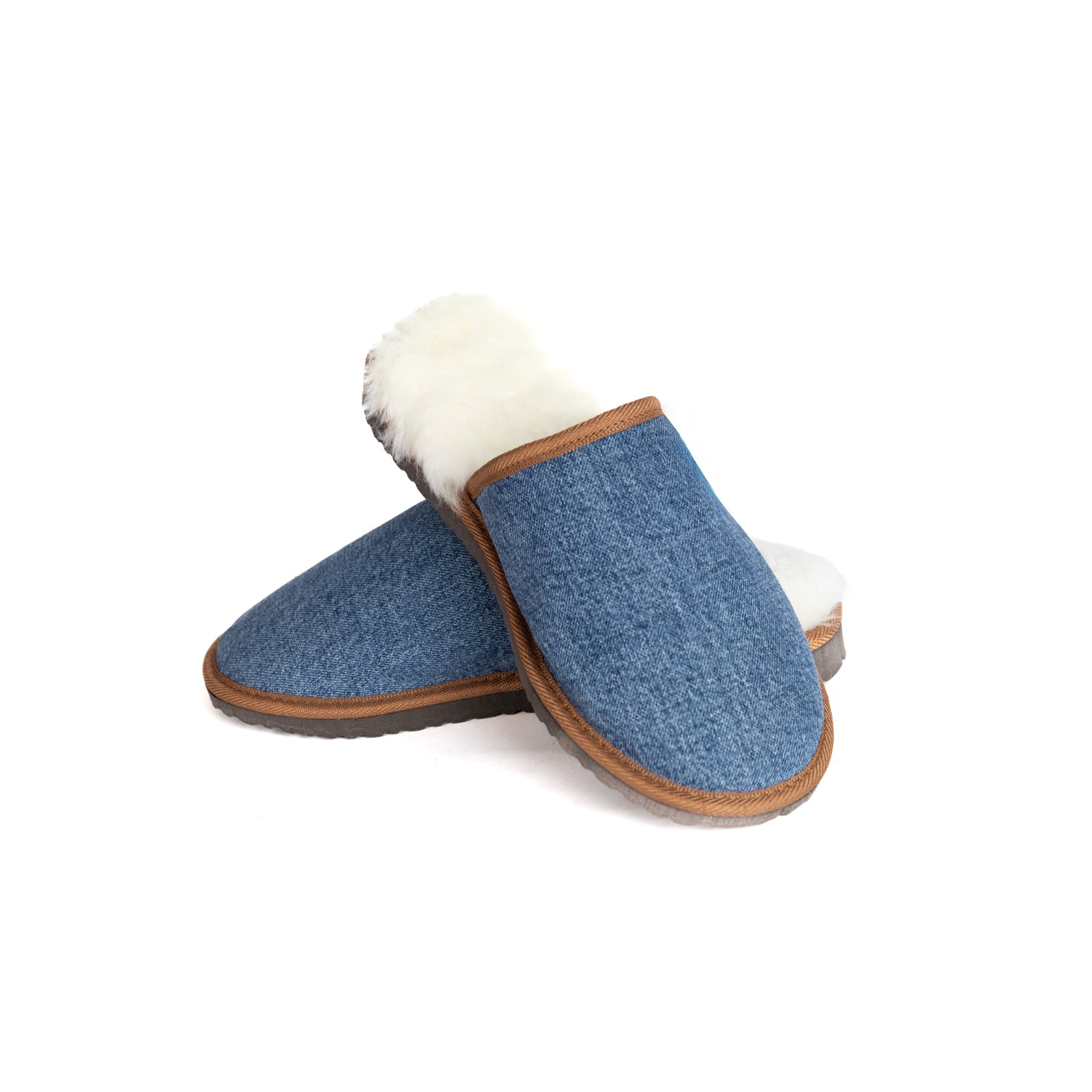 Denim Drift Sheepskin Slippers