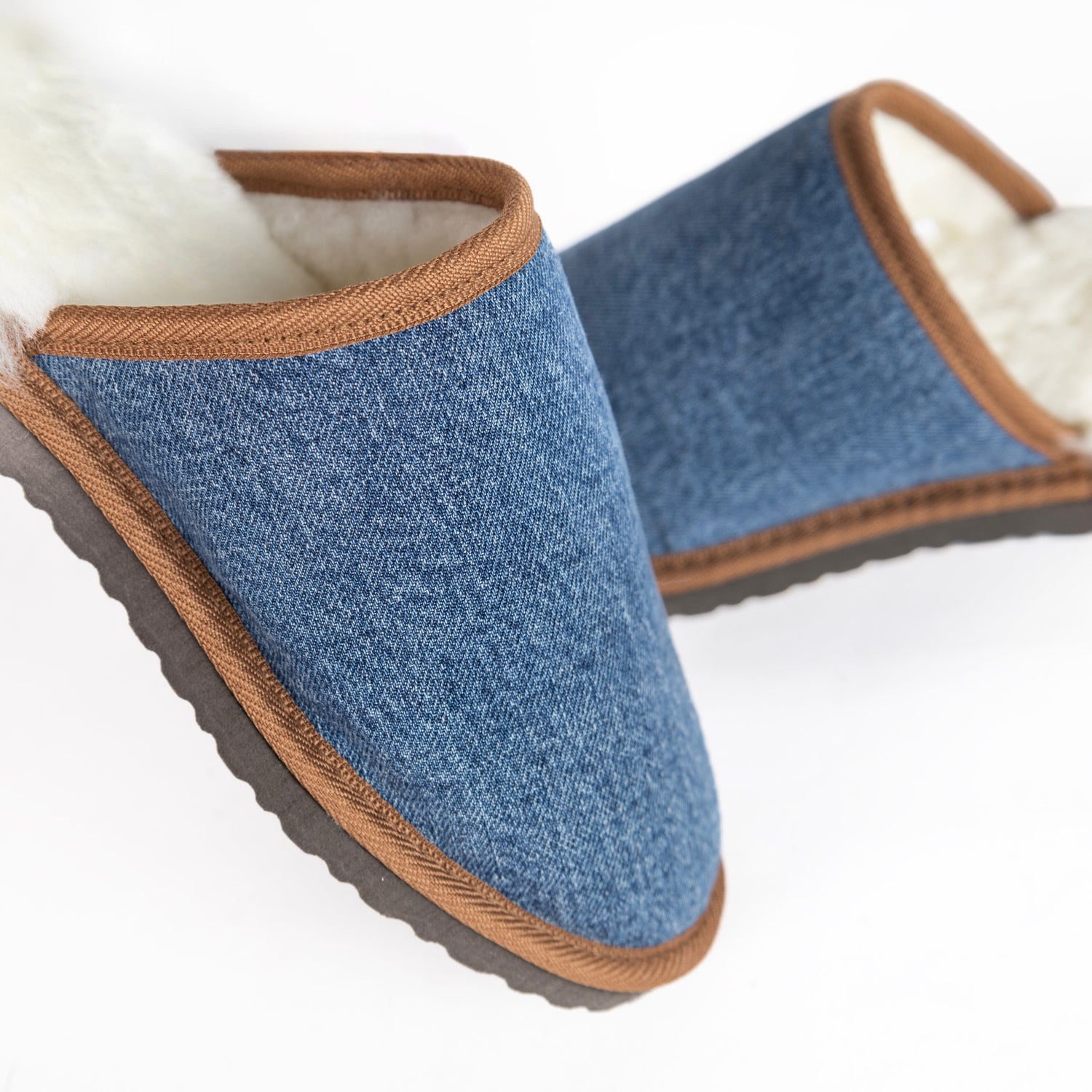 Denim Drift Sheepskin Slippers