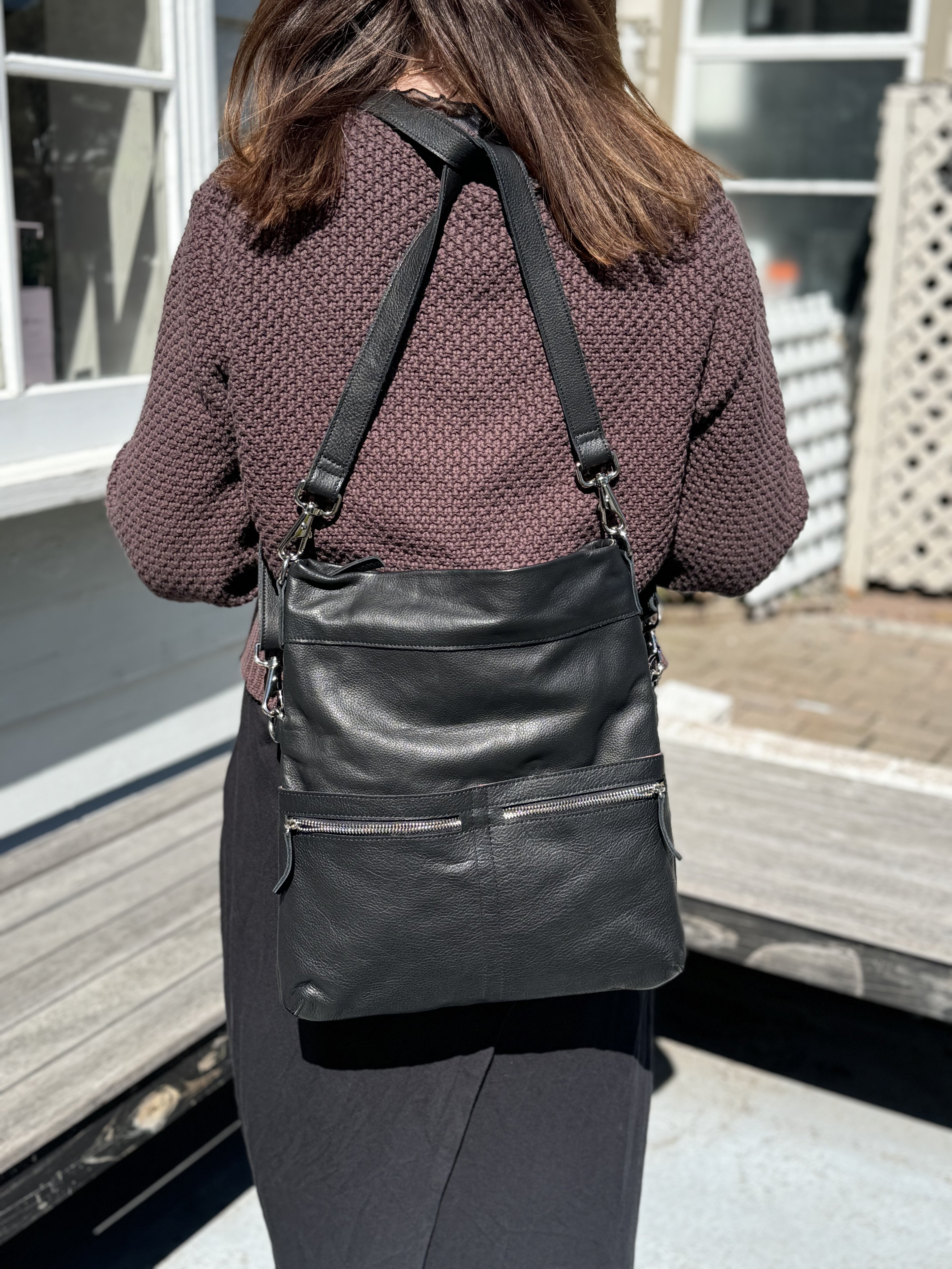Morphé 3 n 1 leather tote , crossbody and a backpack