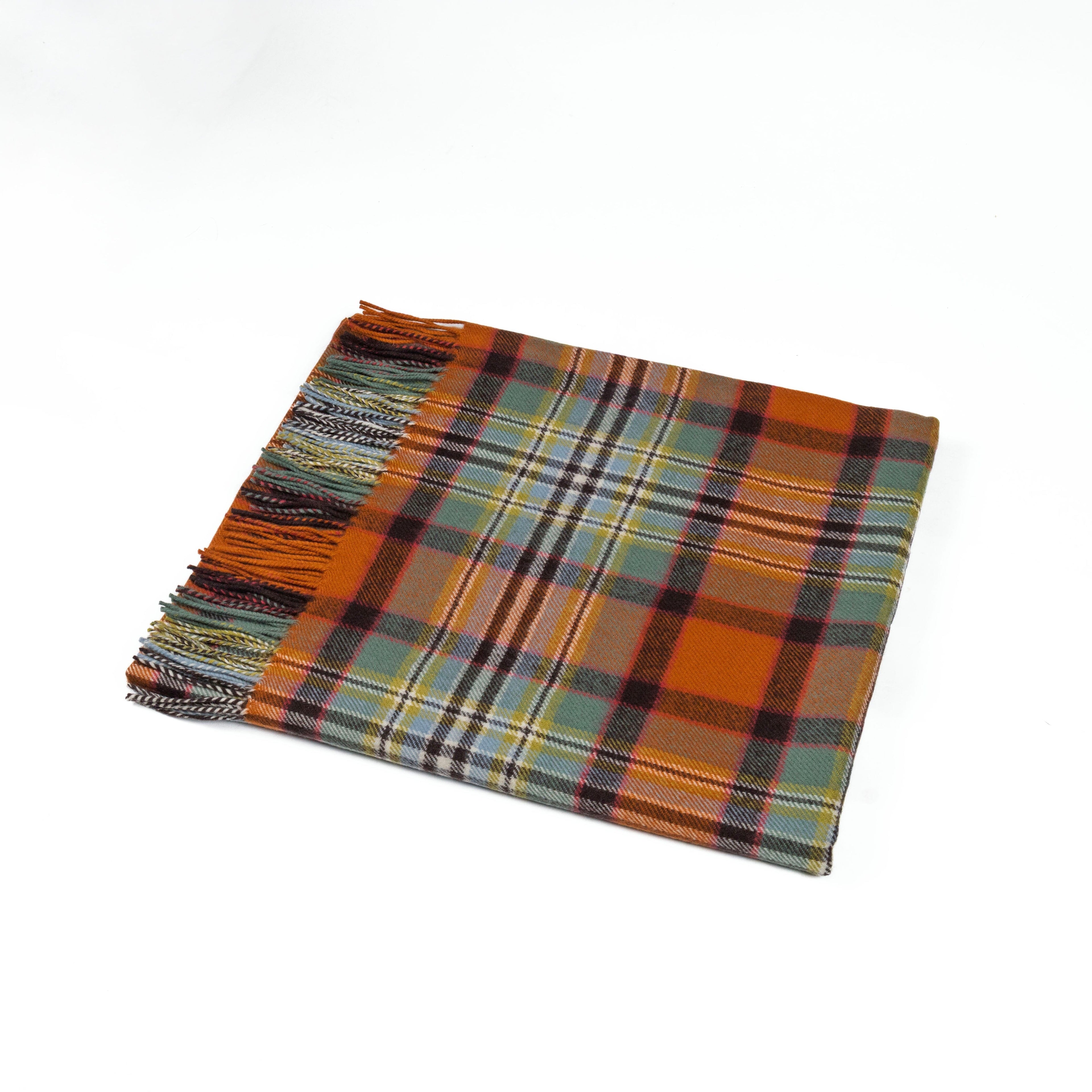 Borders Dundee Old Weathered Tartan Lambswool Blanket - Pre order