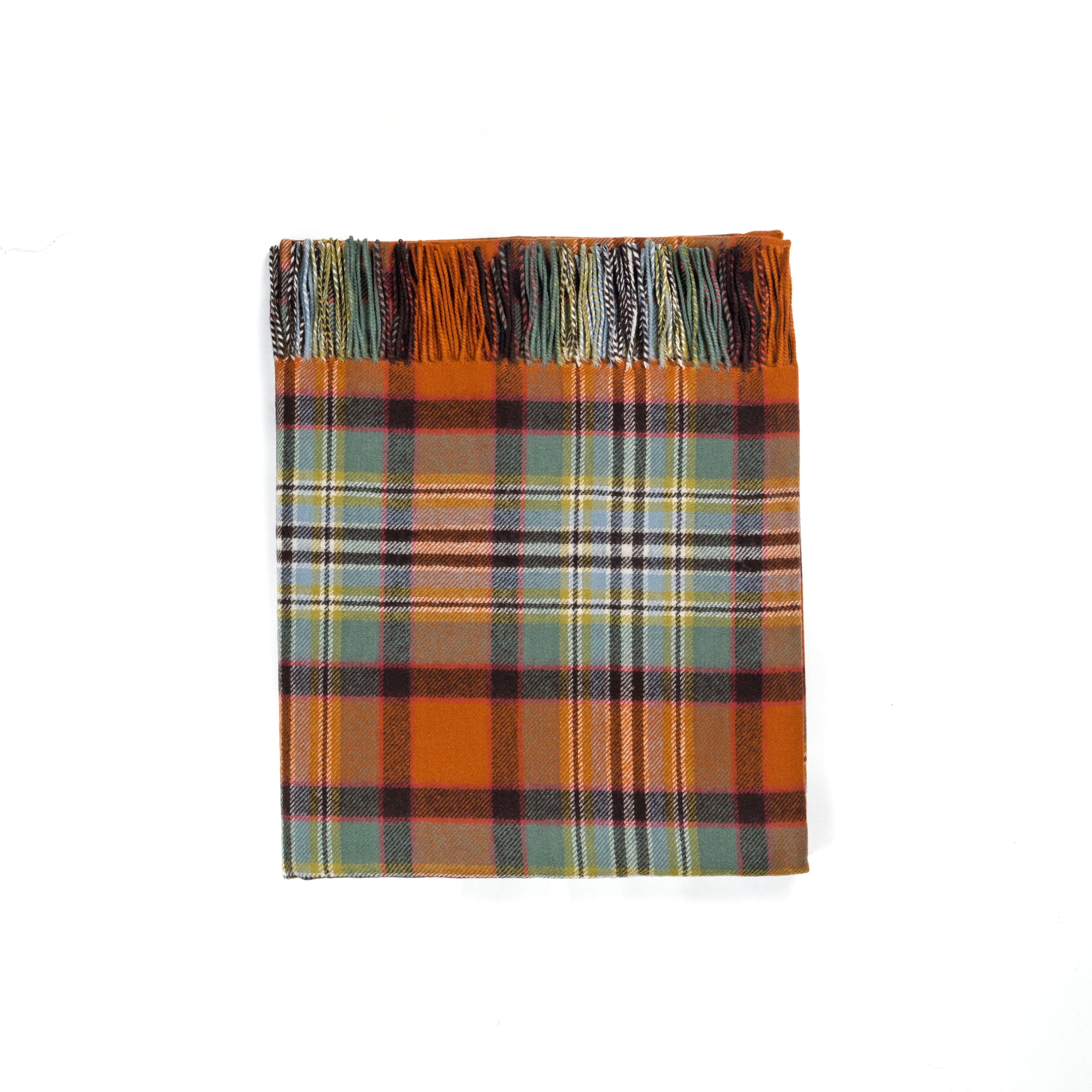 Borders Dundee Old Weathered Tartan Lambswool Blanket - Pre order